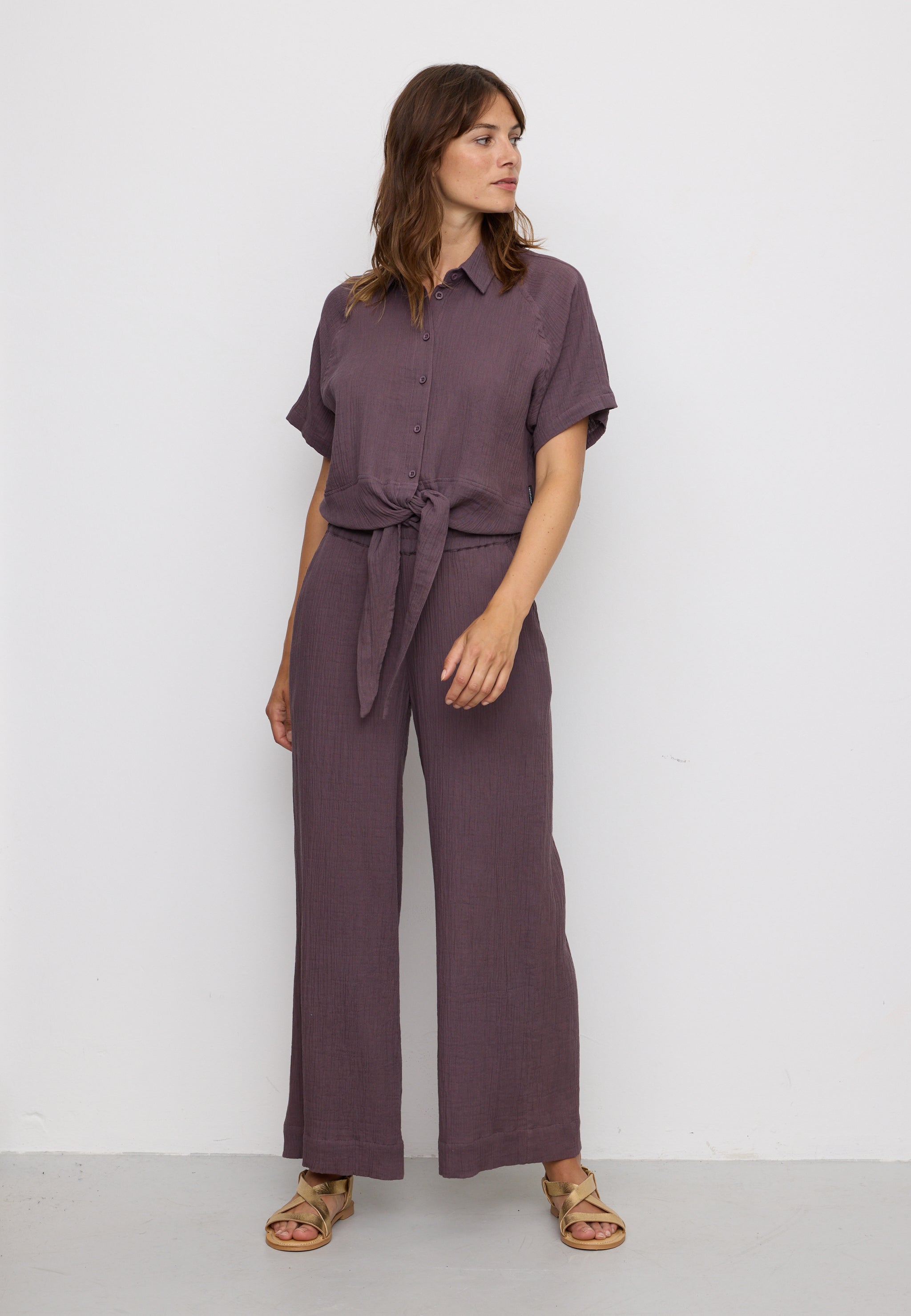Recolution Tulip blusa mussola viola mystic grape cotone bio