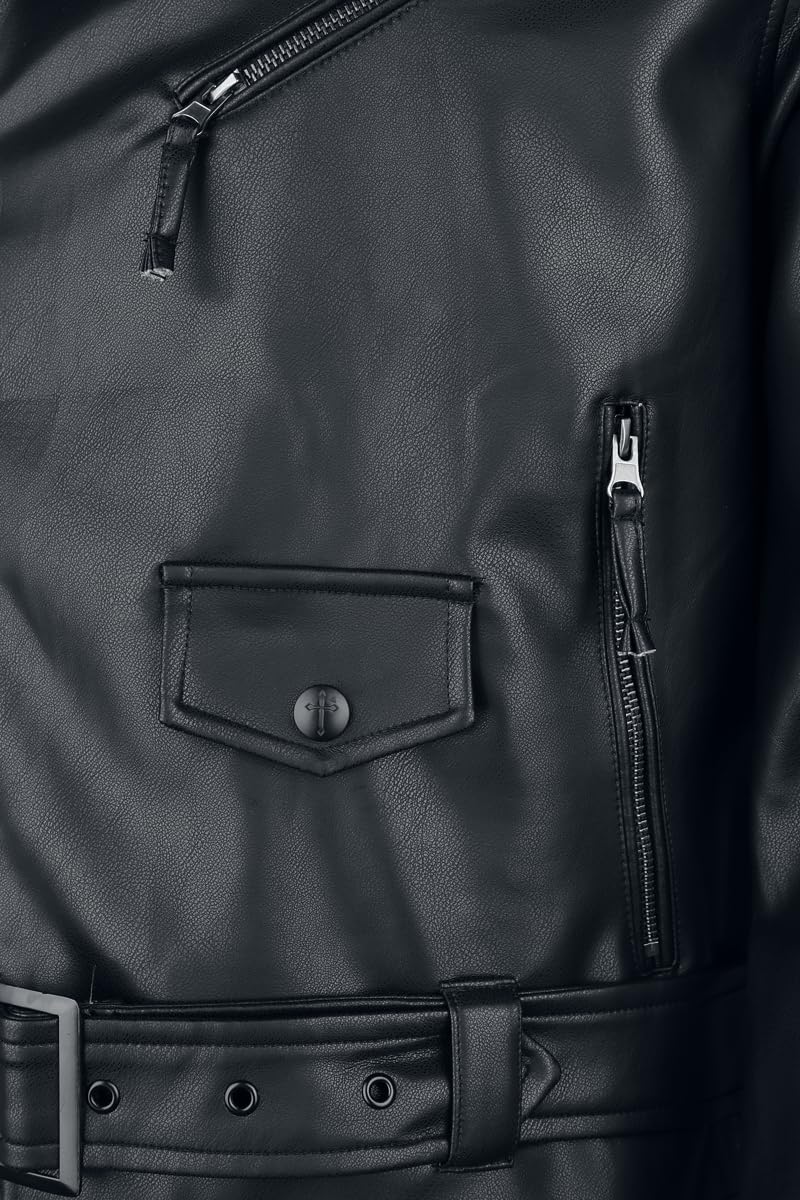Gothicana by EMP giacca ecopelle uomo nero/bianco XL