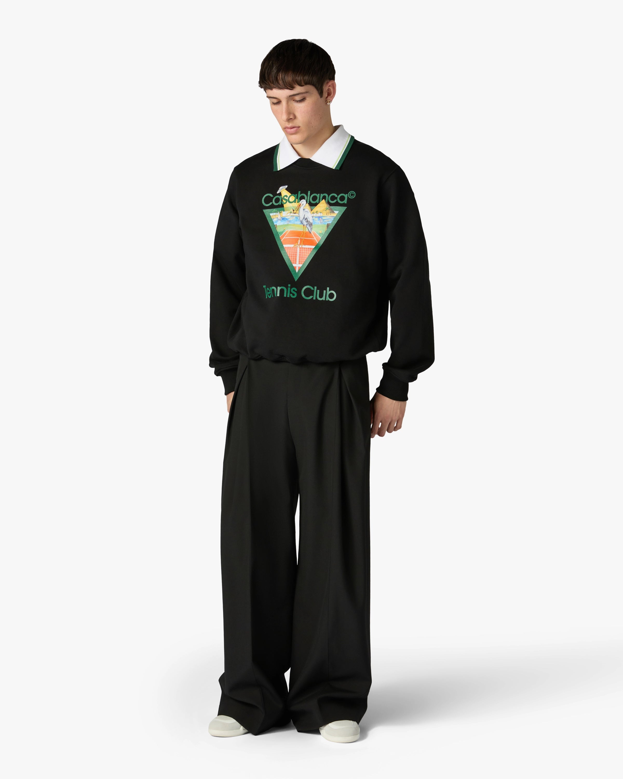 Casablanca Tennis Club Icon Pyramid Abduction felpa nera cotone