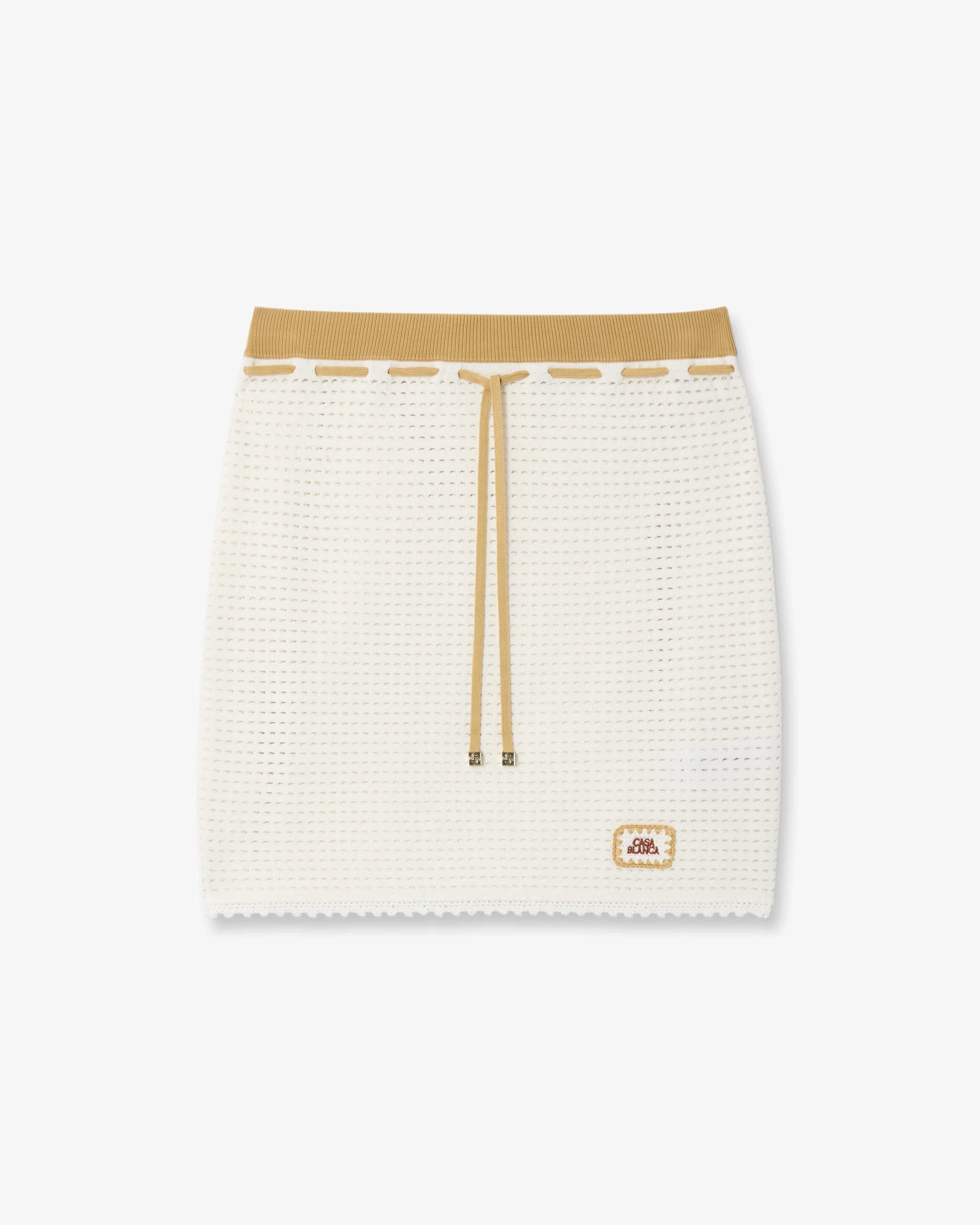 Casablanca Tuck Stitch gonna mini bianca pizzo