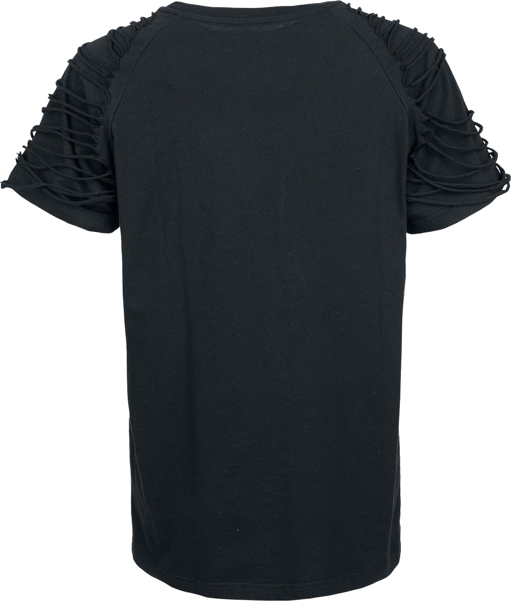 Gothicana by EMP t-shirt nera maniche particolari
