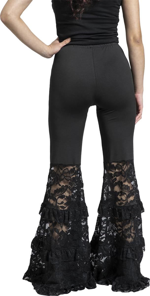 Gothicana by EMP Dark Romance pantaloni donna neri taglia S gotici