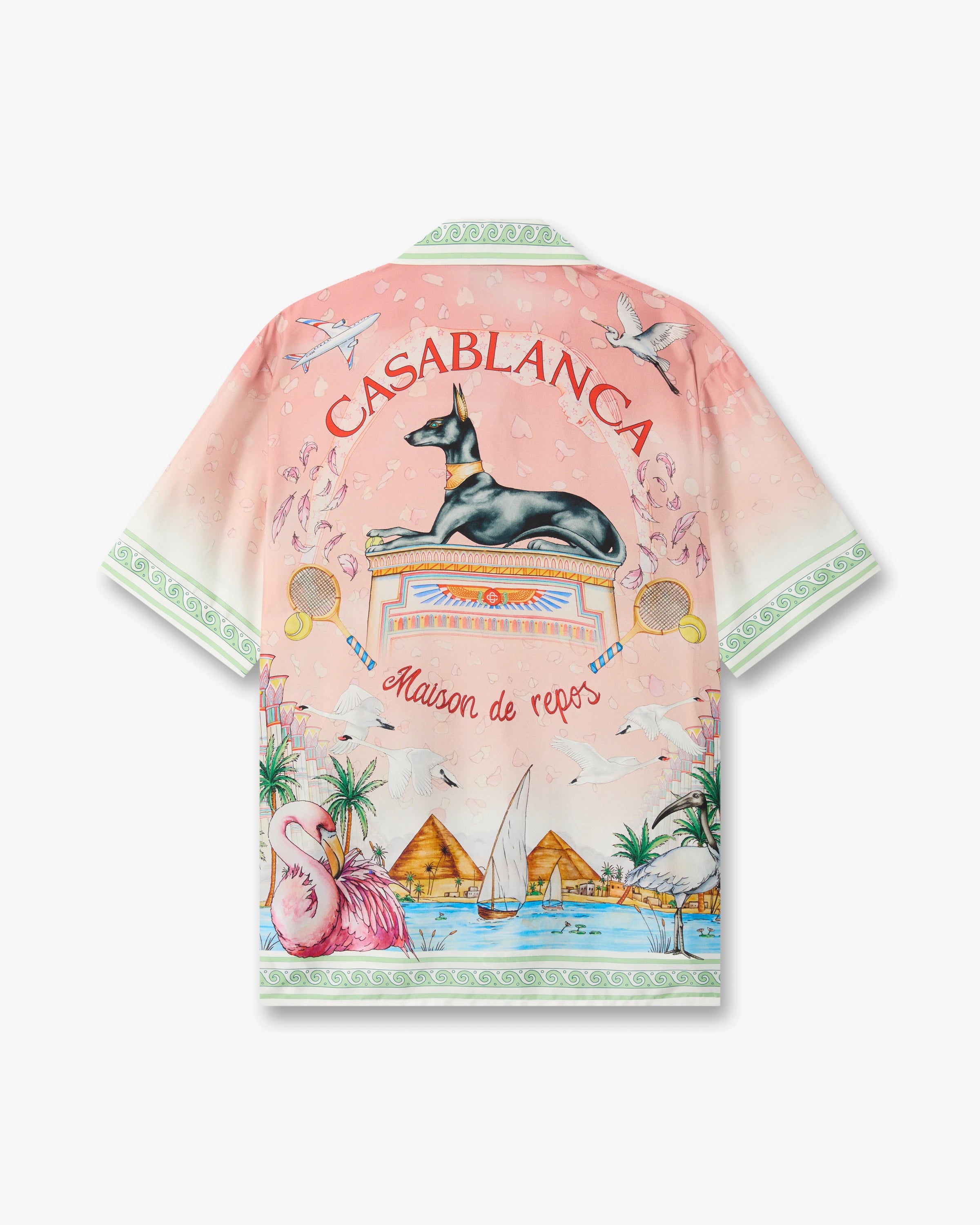 Casablanca Ethereal Camicia Seta Rosa Manica Corta