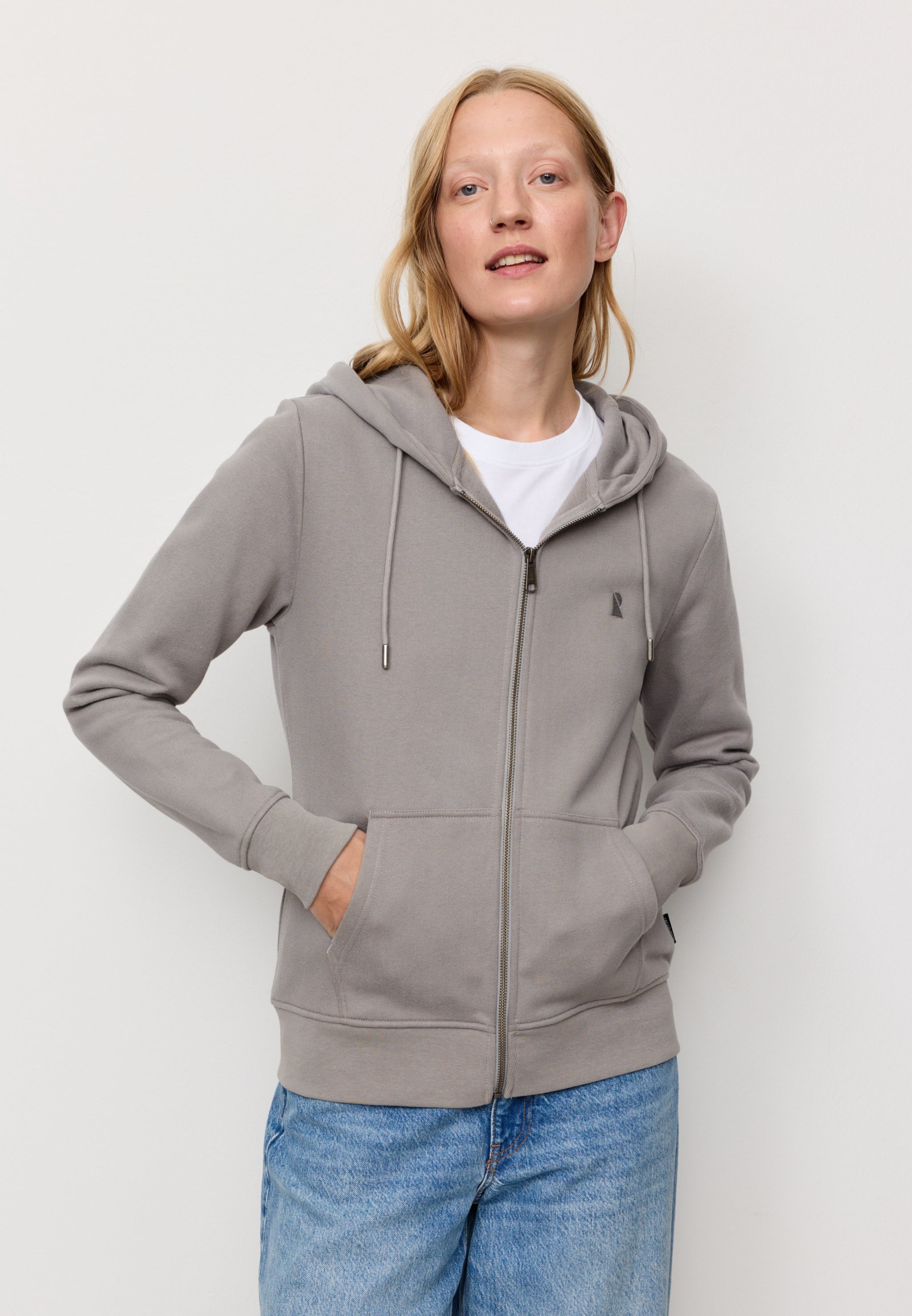 Recolution Dahlia felpa con cappuccio greige cotone bio