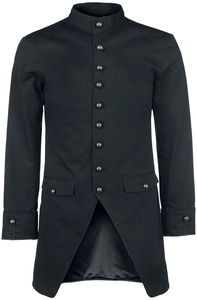 Gothicana by EMP cappotto uomo nero collo alto XL