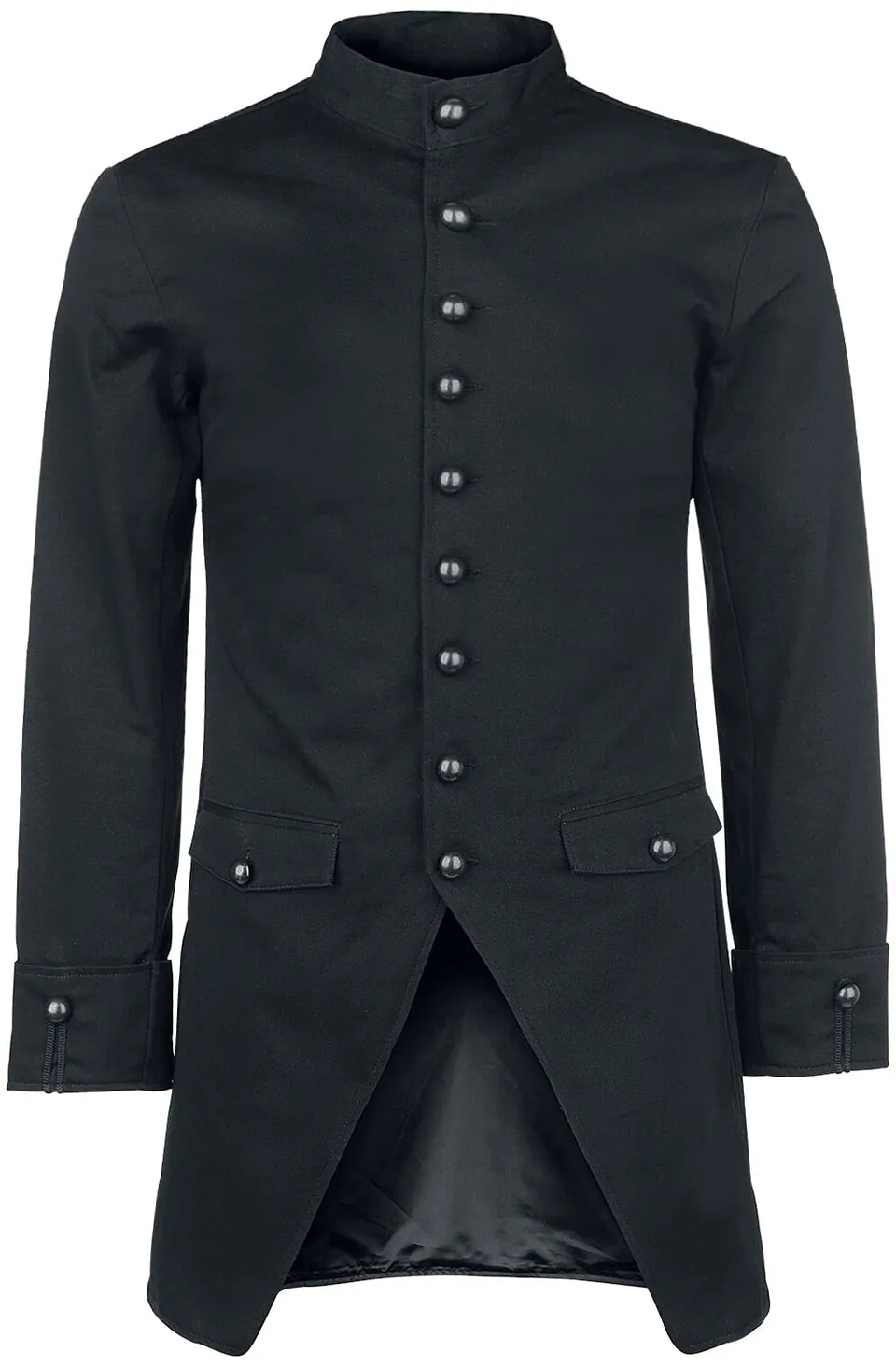 Gothicana by EMP cappotto uomo nero collo alto XL