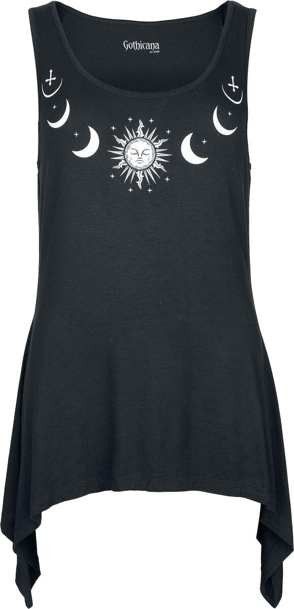 Gothicana by EMP top nero taglia S con stampa