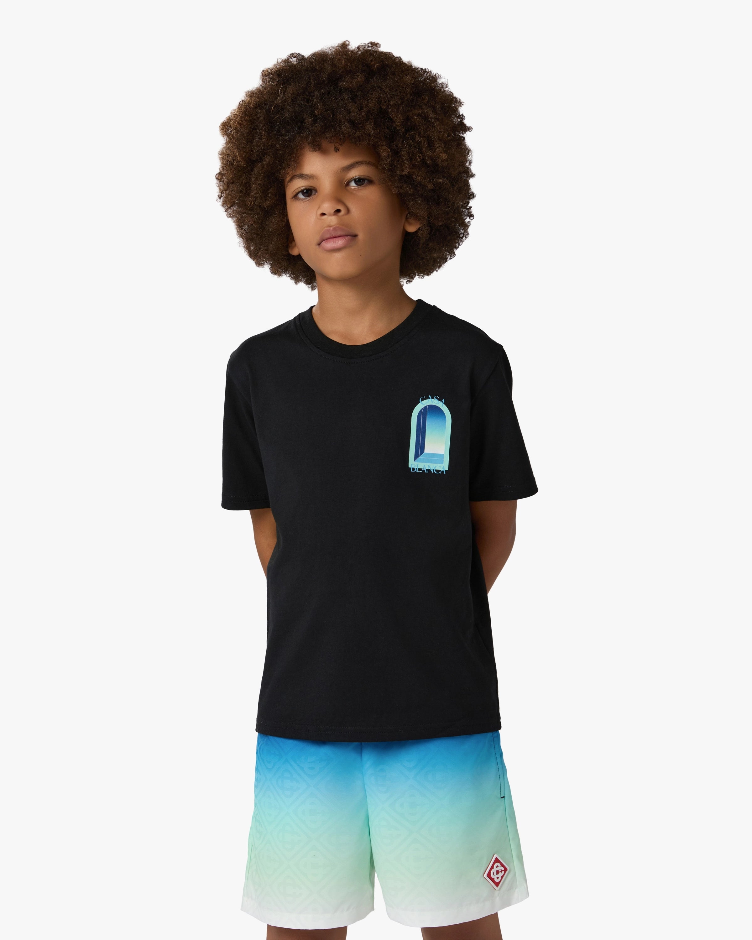 Casablanca Gradient Arch t-shirt nera bambino