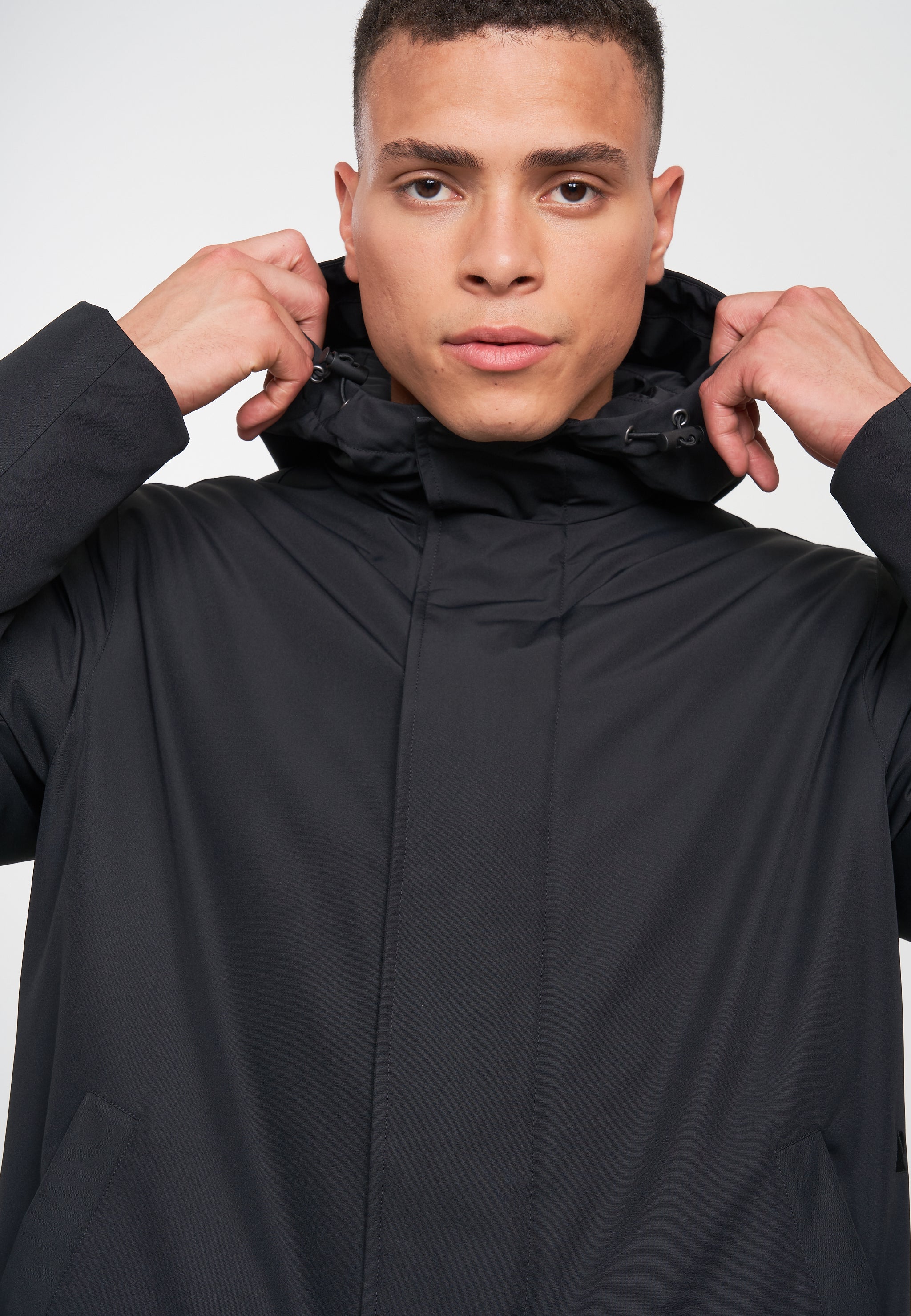 Recolution Teak parka nero poliestere riciclato idrorepellente