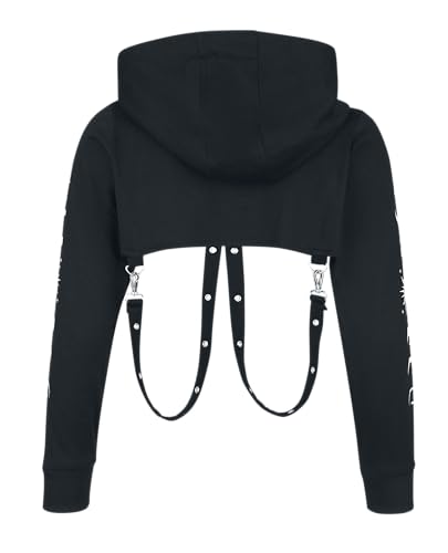 Gothicana by EMP Crop Hoodie felpa donna nero taglia L