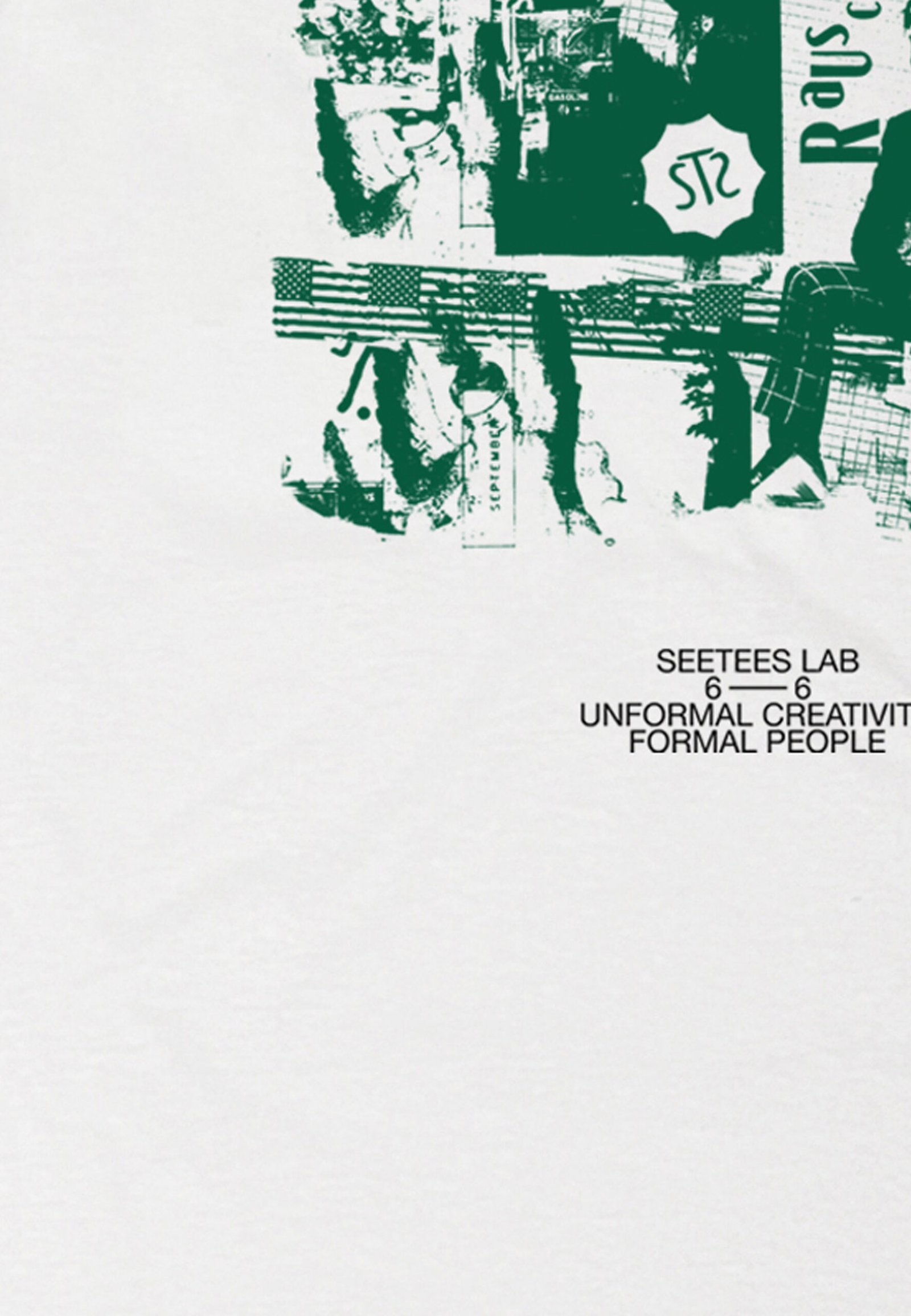 Seetees Rauschenberg Green t-shirt stampa verde