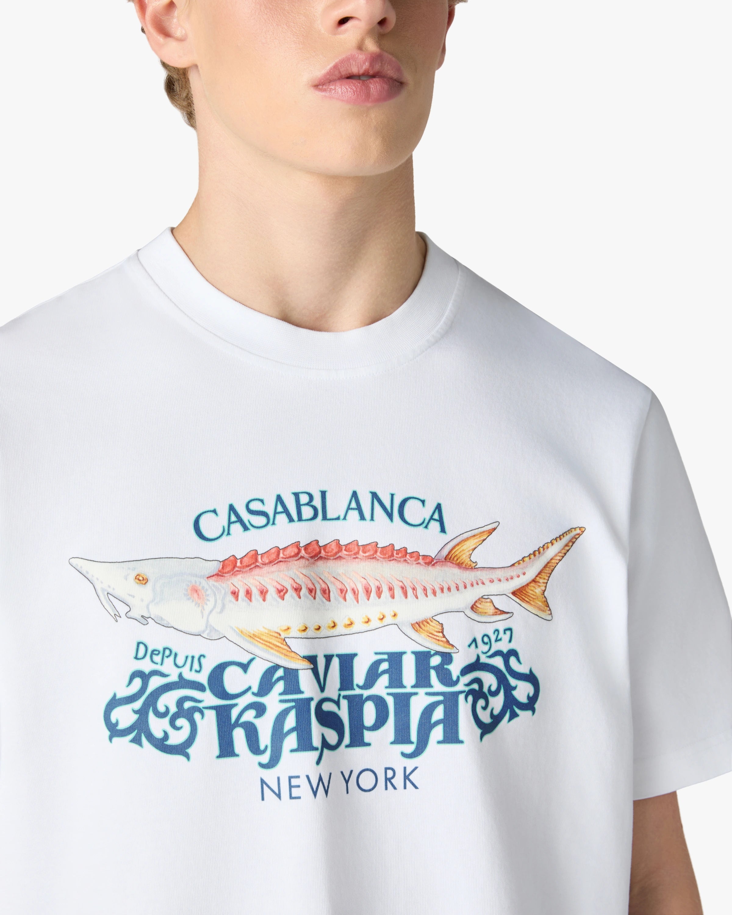 Casablanca Kaspia T-shirt Uomo Bianca cotone bio