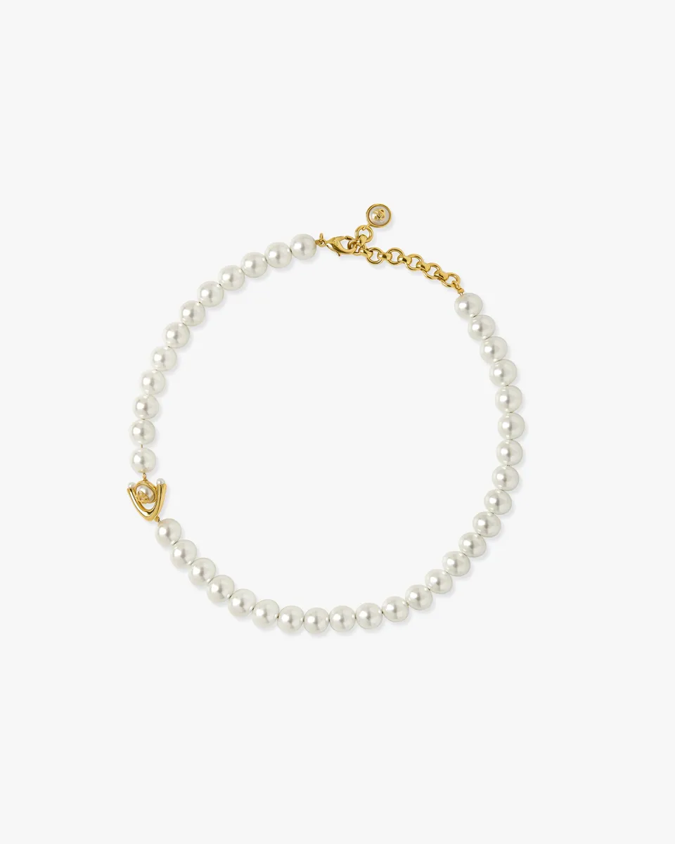 Casablanca Lotus collana perle oro bianco unisex