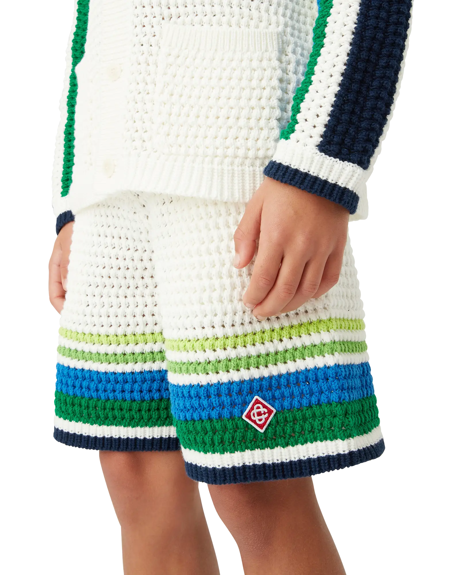 Casablanca Tennis Stripe pantaloncini bianchi bimbo cotone
