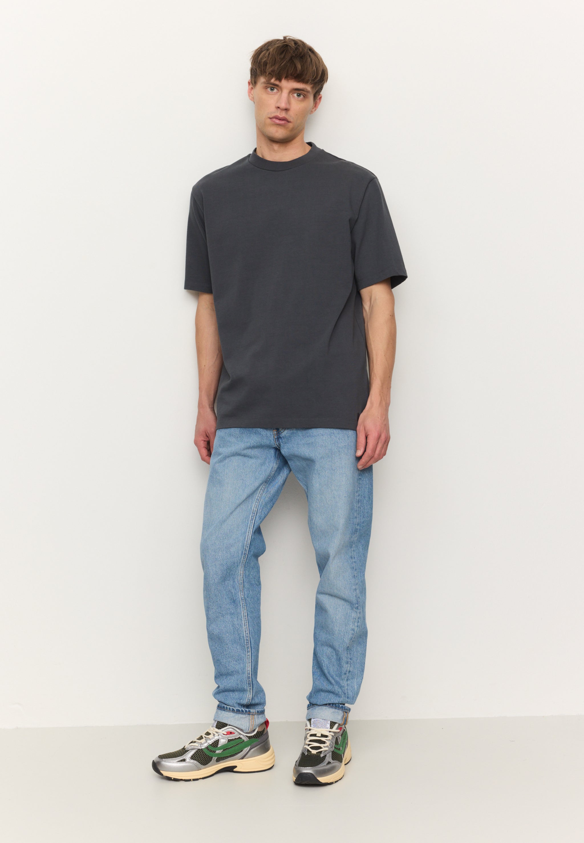 Recolution Elder t-shirt uomo grigia dark grey cotone pesante