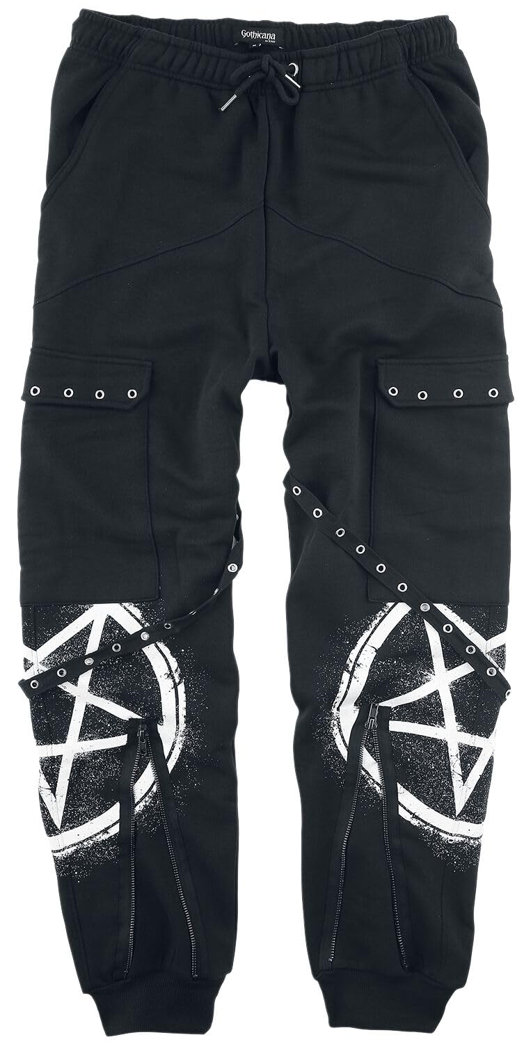 Gothicana by EMP pantaloni uomo neri L con tasche