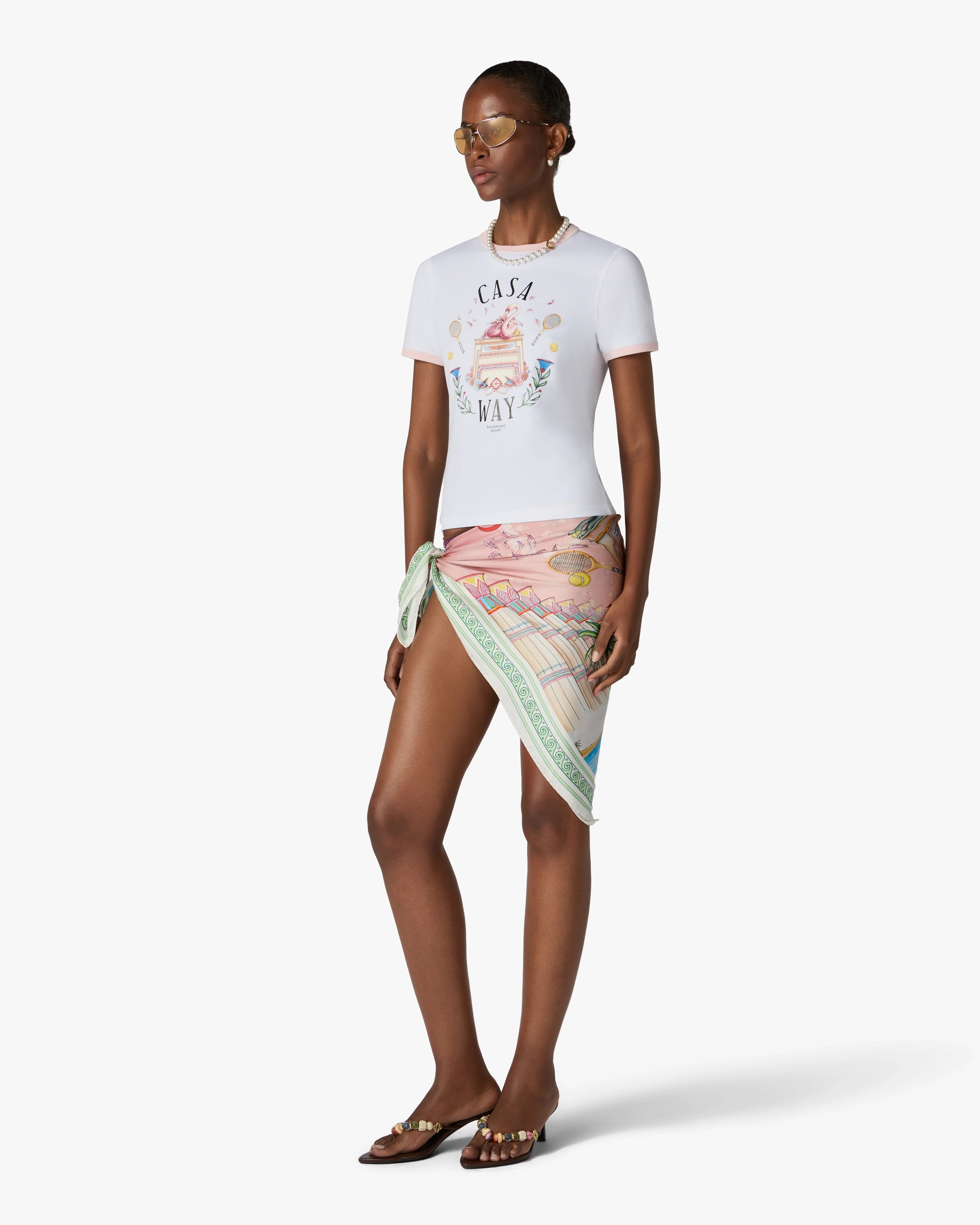 Casablanca Casa Way t-shirt bianca cotone pima ringer