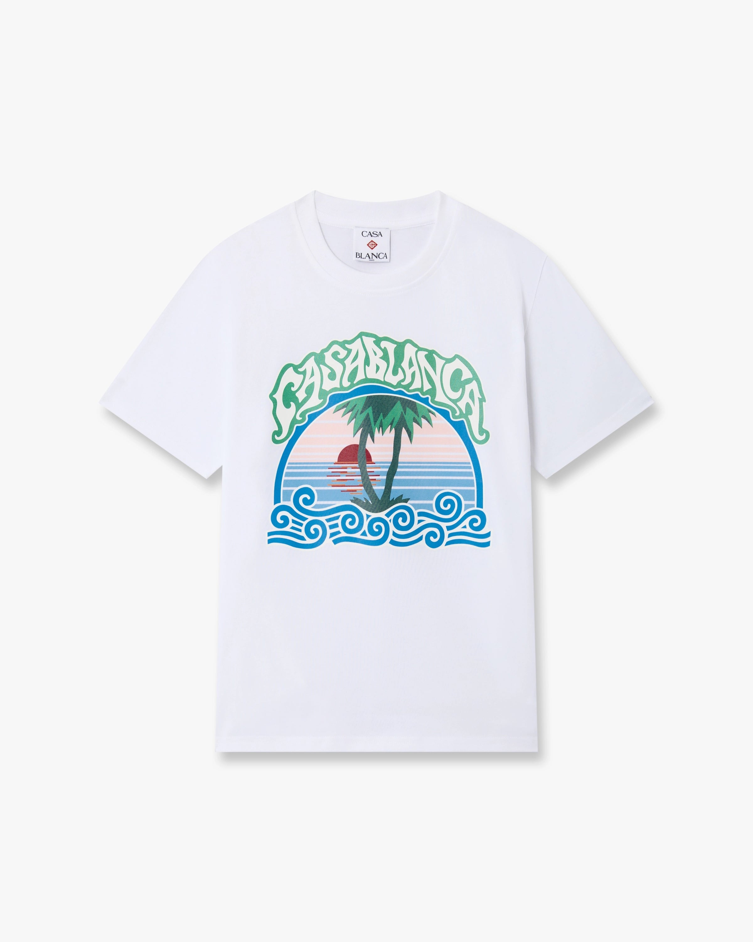 Casablanca Palm Tree t-shirt bimbo bianca cotone bio