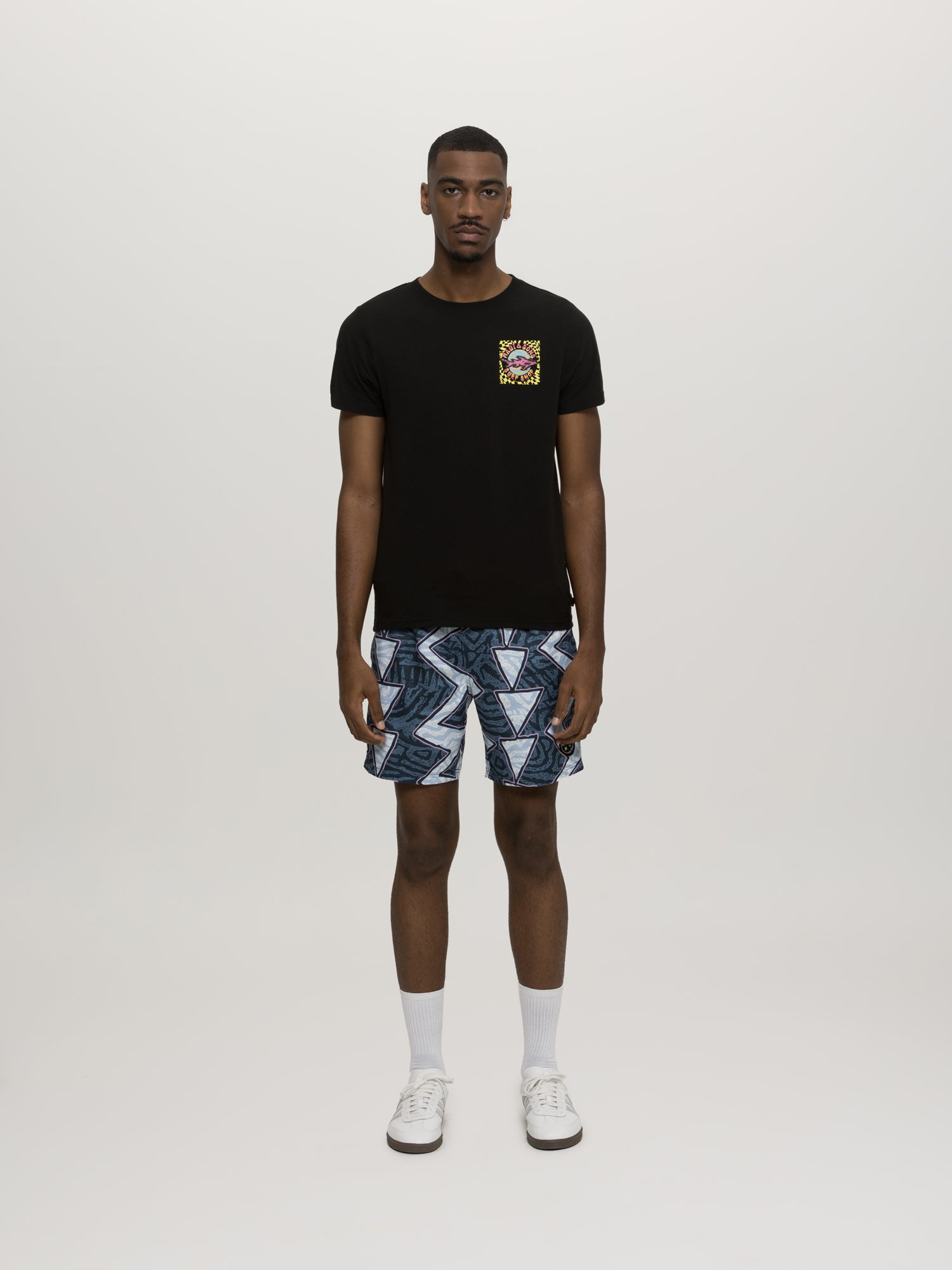 Maui and Sons Surf Shop t-shirt nera classica cotone
