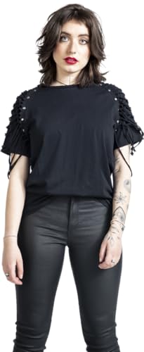 Gothicana by EMP t-shirt nera maniche particolari