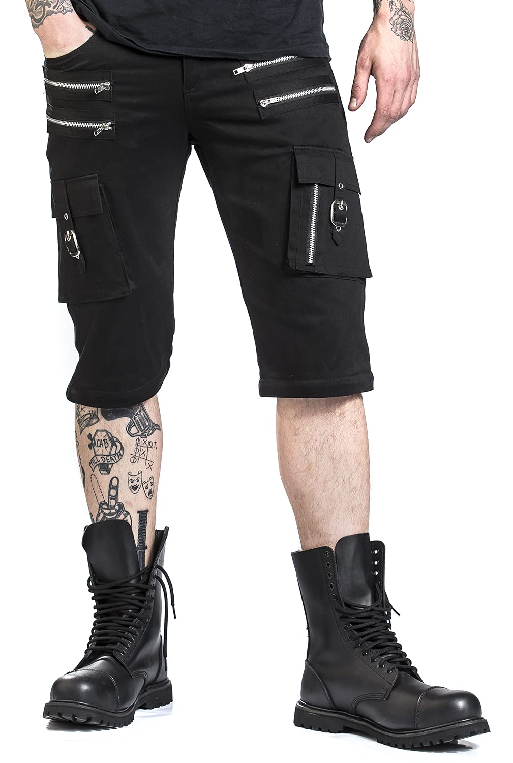 Gothicana by EMP Pantaloni Neri Staccabili W33L34 Gotici