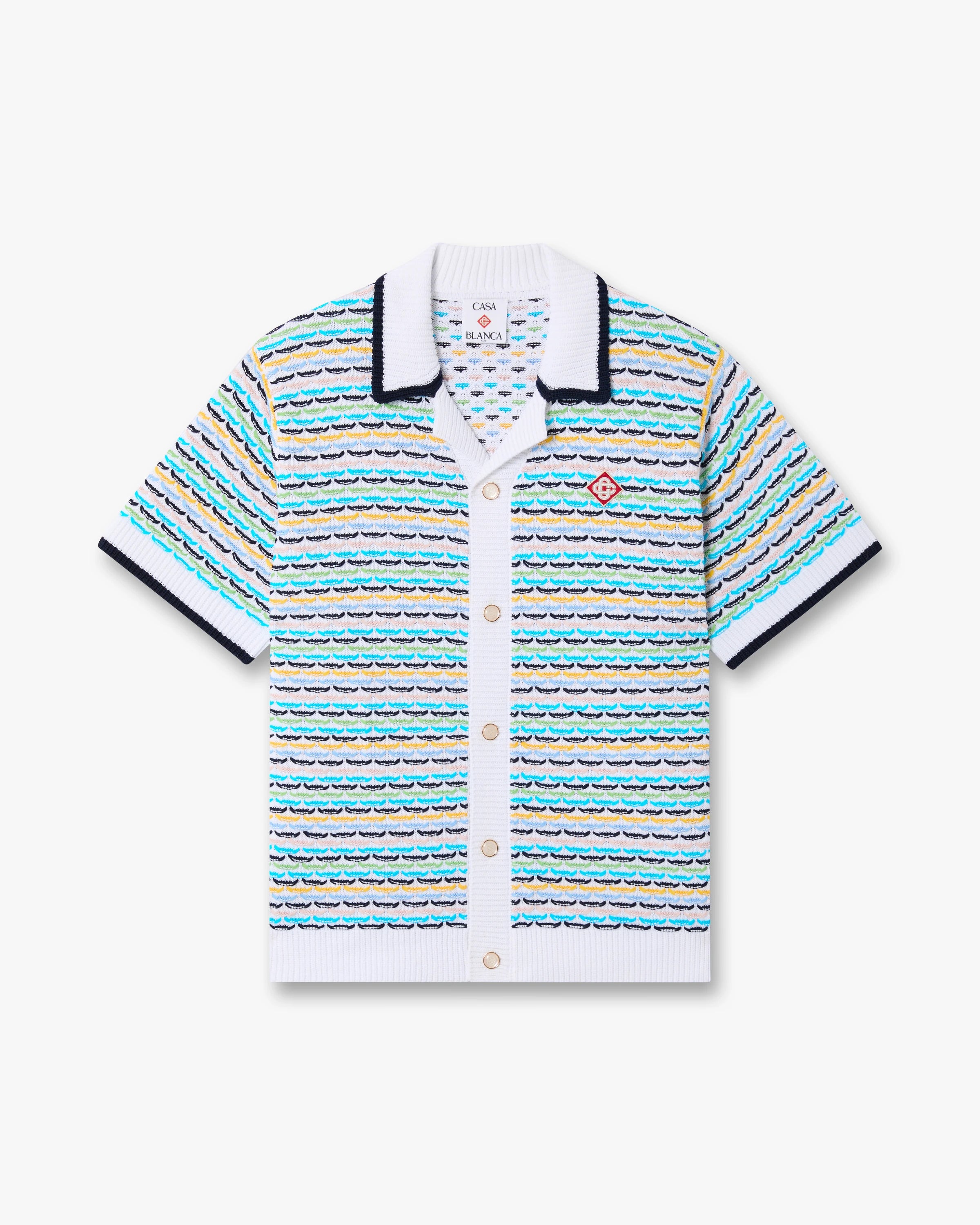 Casablanca Tuck Stitch camicia crochet multicolore