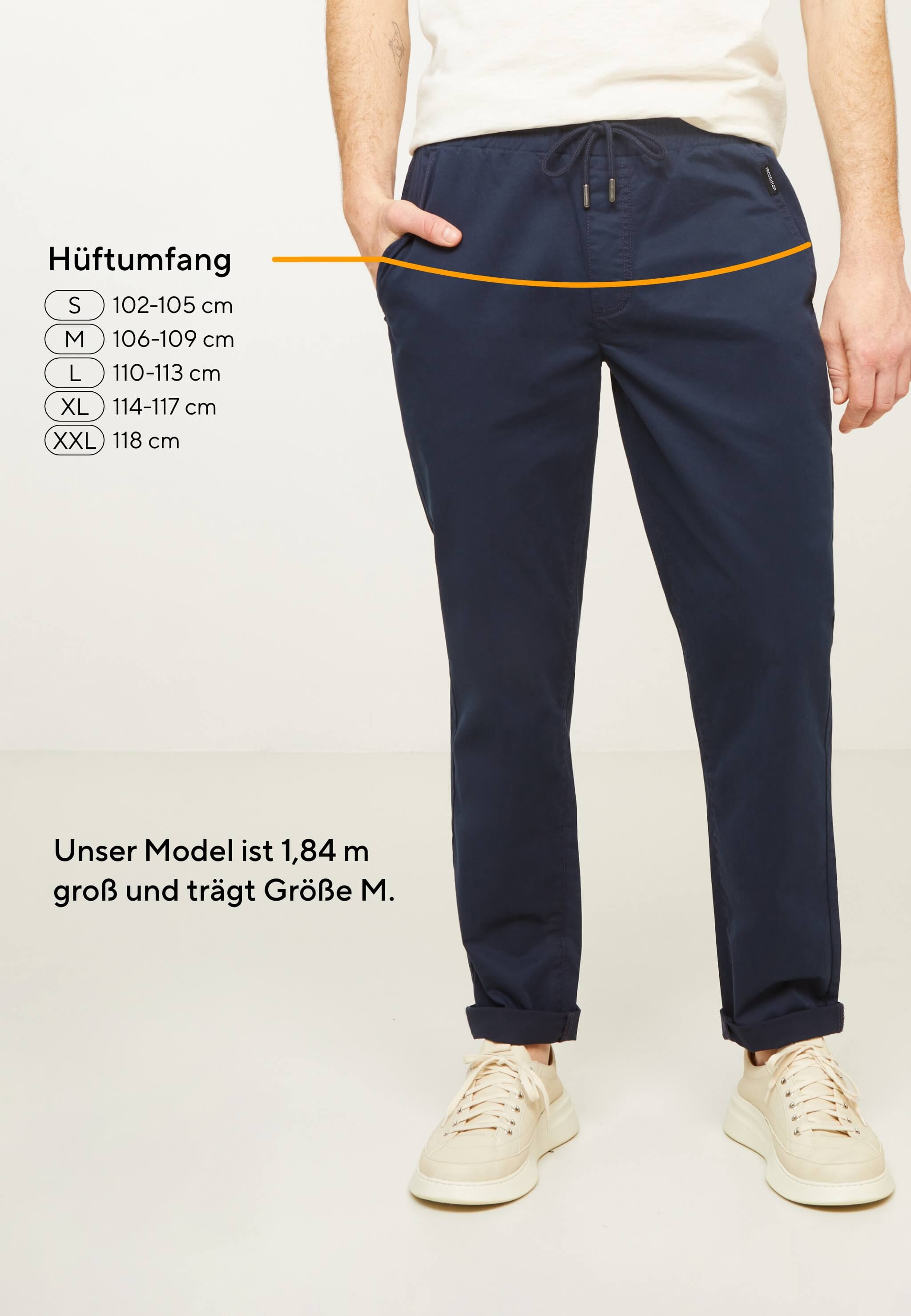 Recolution Taro pantaloni chino dark navy cotone bio