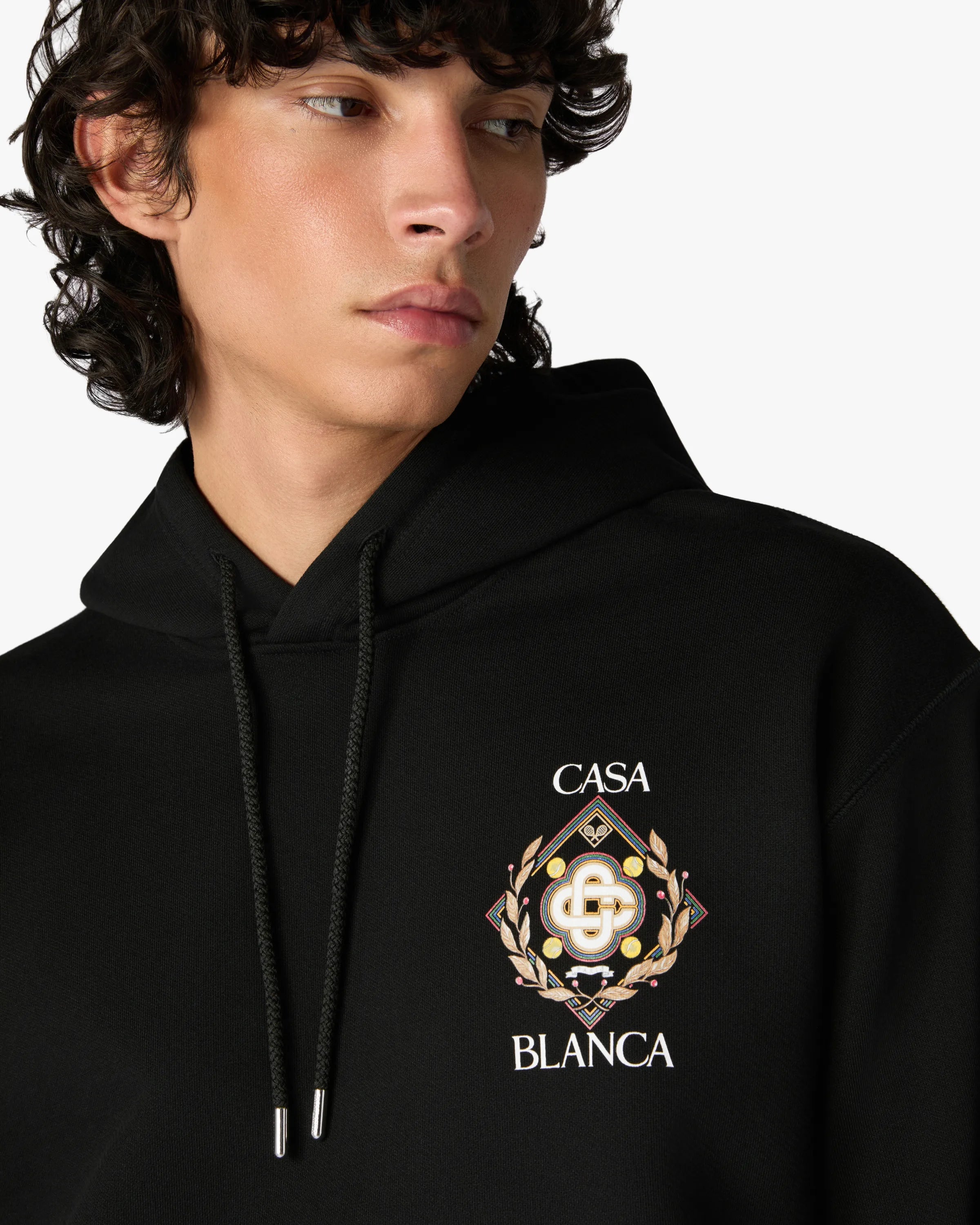 Casablanca Championship Felpa Cappuccio Nera Cotone