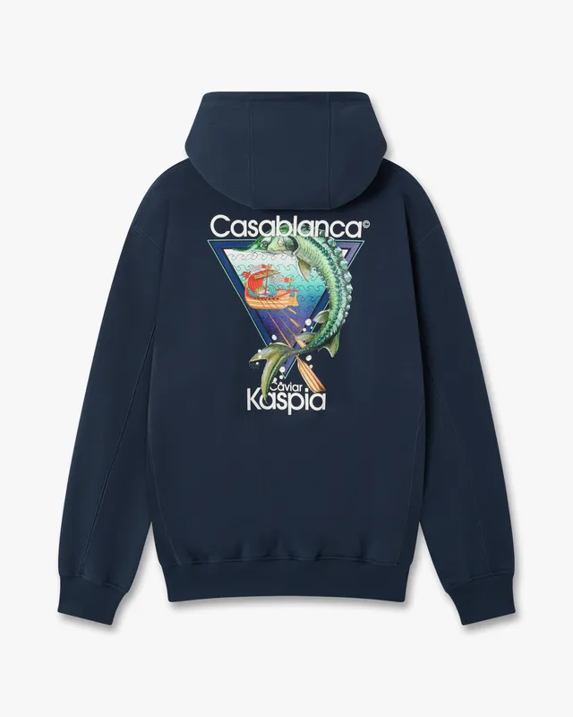 Casablanca Casa Kaspia felpa cappuccio blu navy