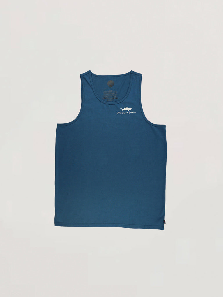 Maui and Sons Cali Dayz canotta uomo blu misto cotone