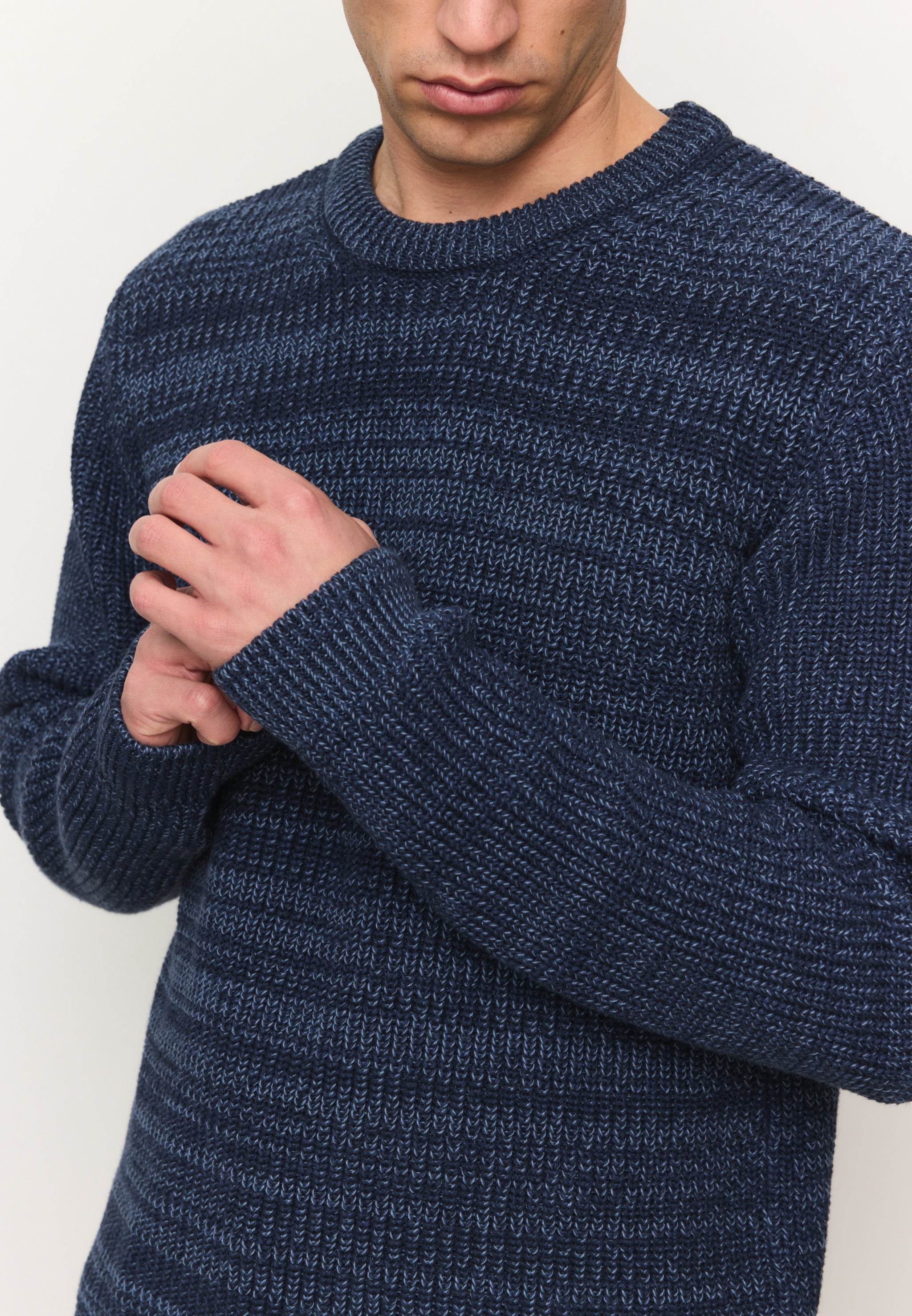 Recolution CRESS maglione blu cotone bio melange
