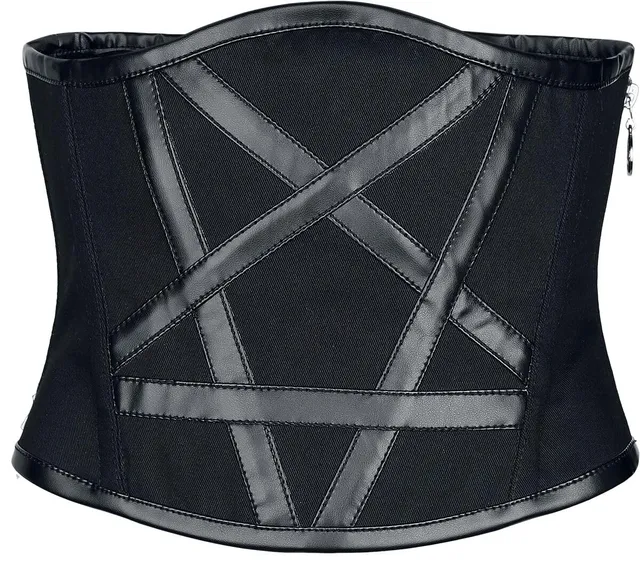 Gothicana by EMP corsetto nero pentacoli allacciato