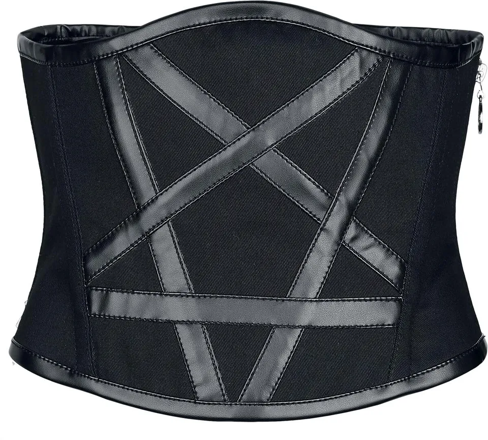 Gothicana by EMP corsetto nero pentacoli allacciato
