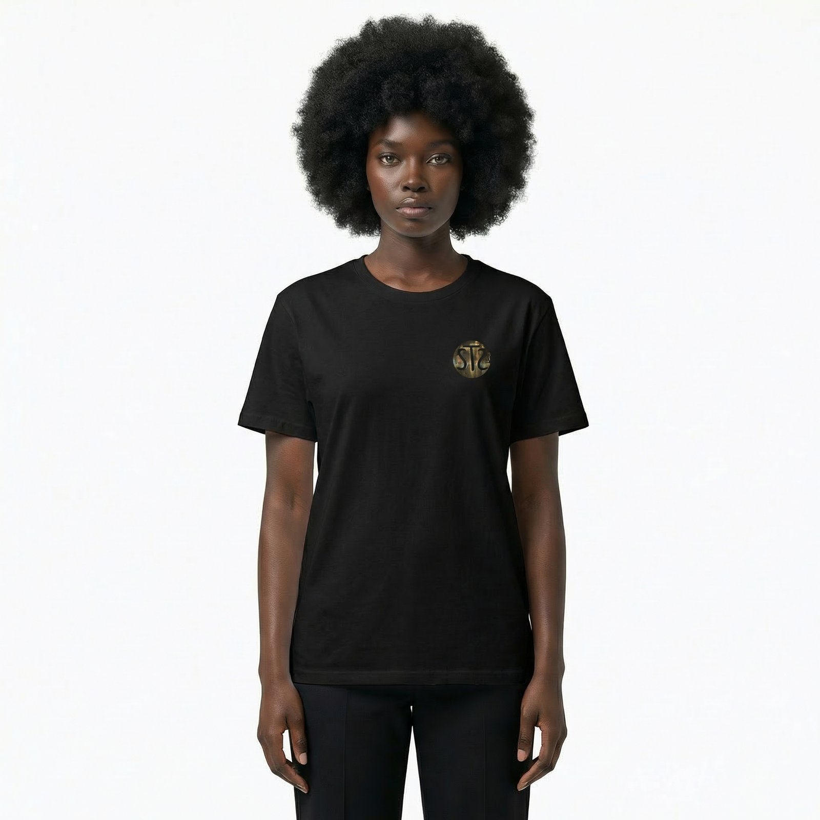 Seetees Luzifer t-shirt fronte retro grafica arte taglia vera