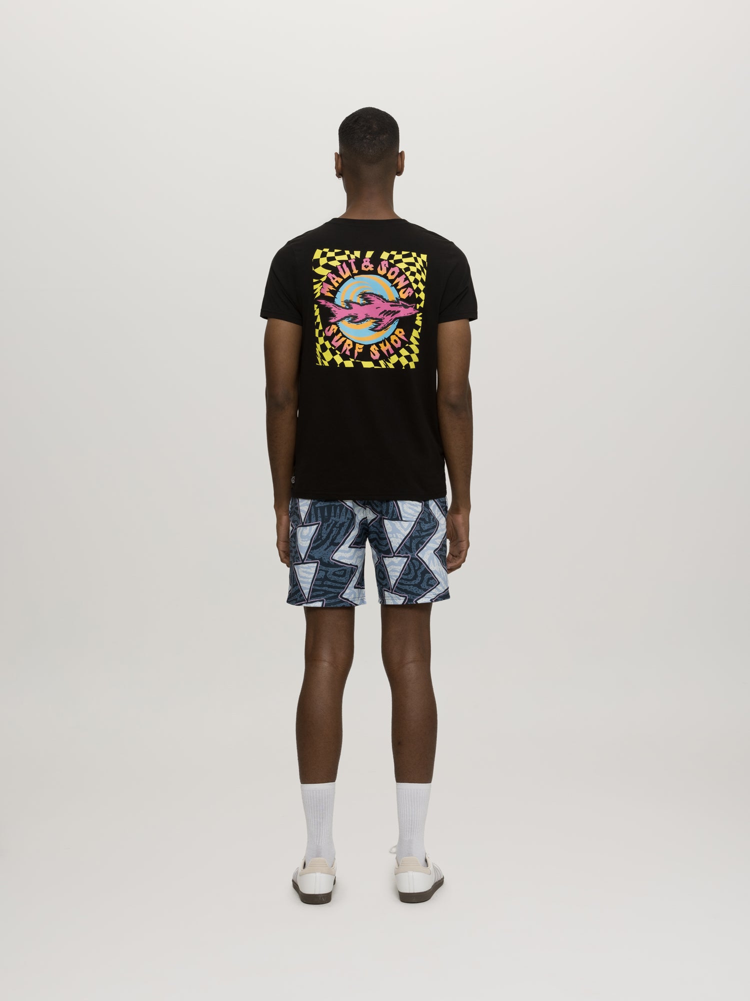 Maui and Sons Surf Shop t-shirt nera classica cotone