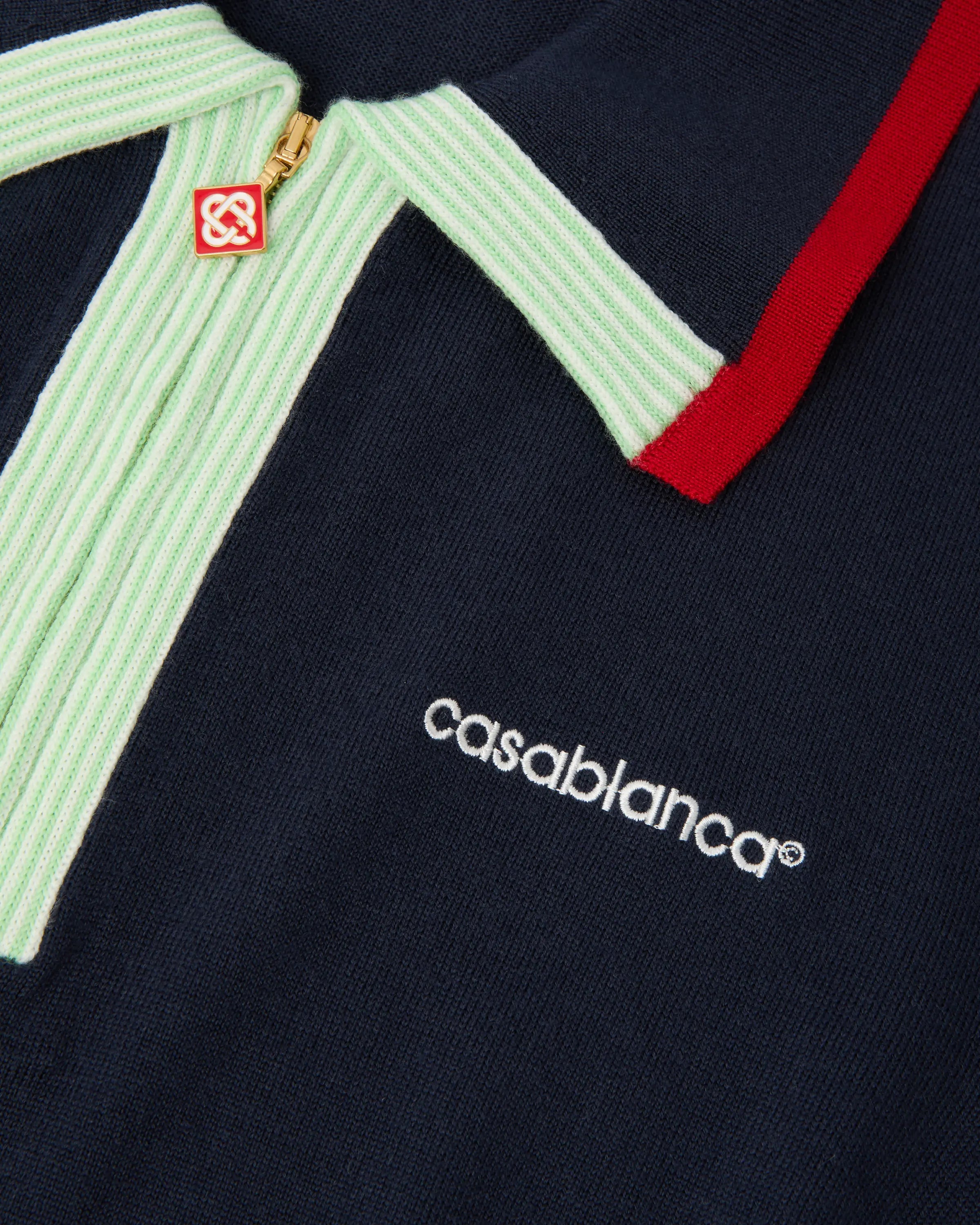 Casablanca Merino polo uomo blu navy lana
