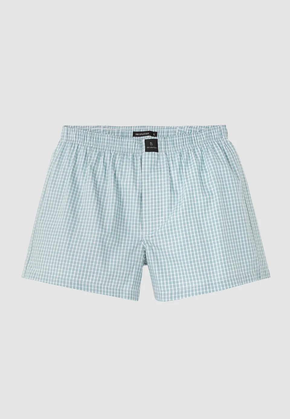 Recolution Amargo Check boxer azzurri quadri cotone bio