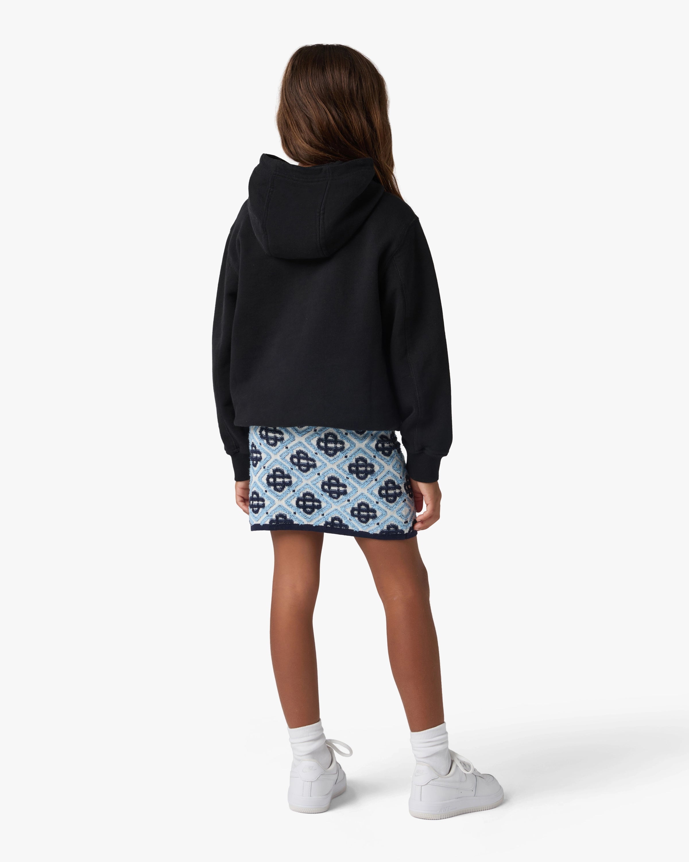 Casablanca Diamond Logo felpa cappuccio nera bambino cotone