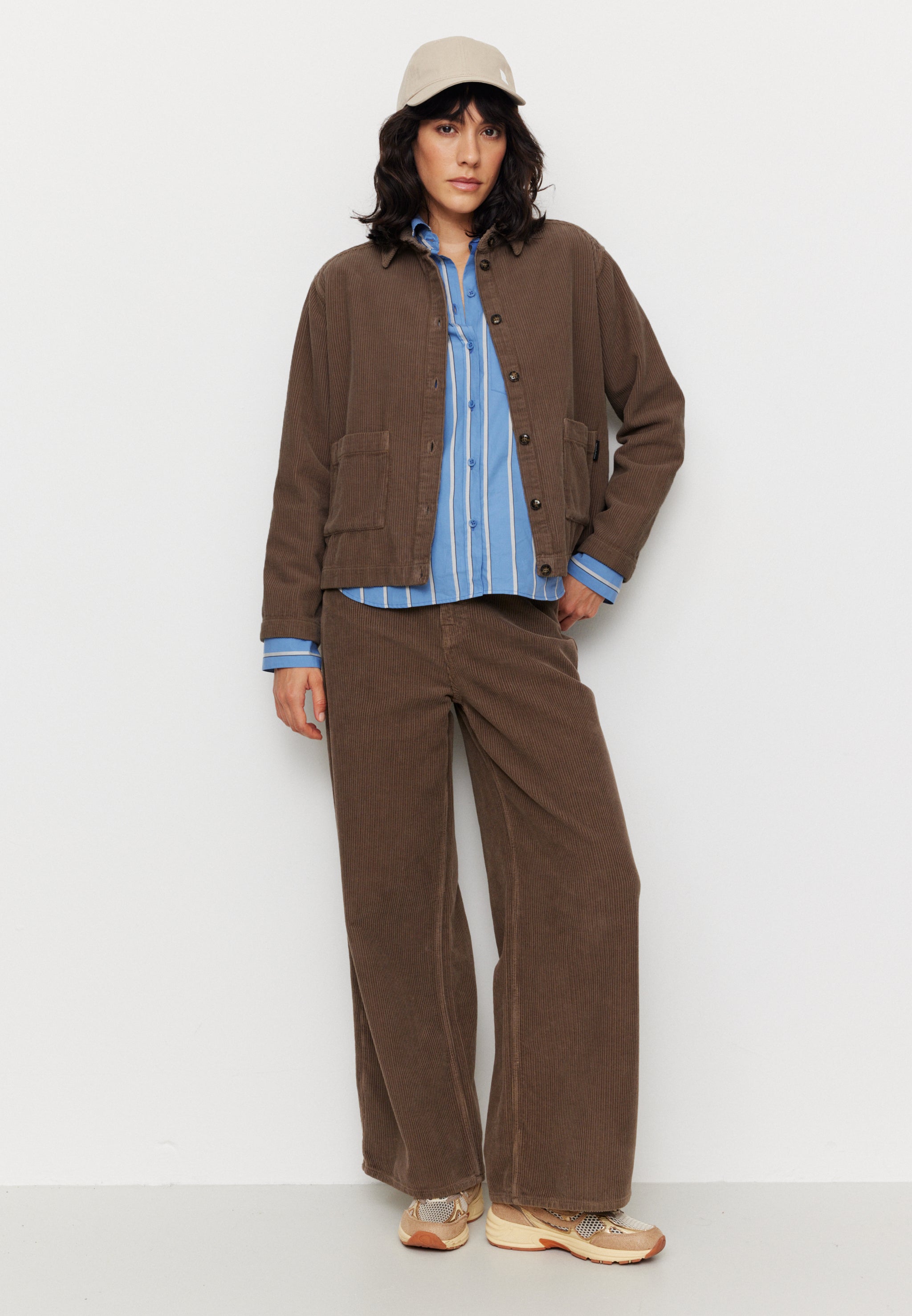 Recolution Rhodea overshirt donna marrone cotone