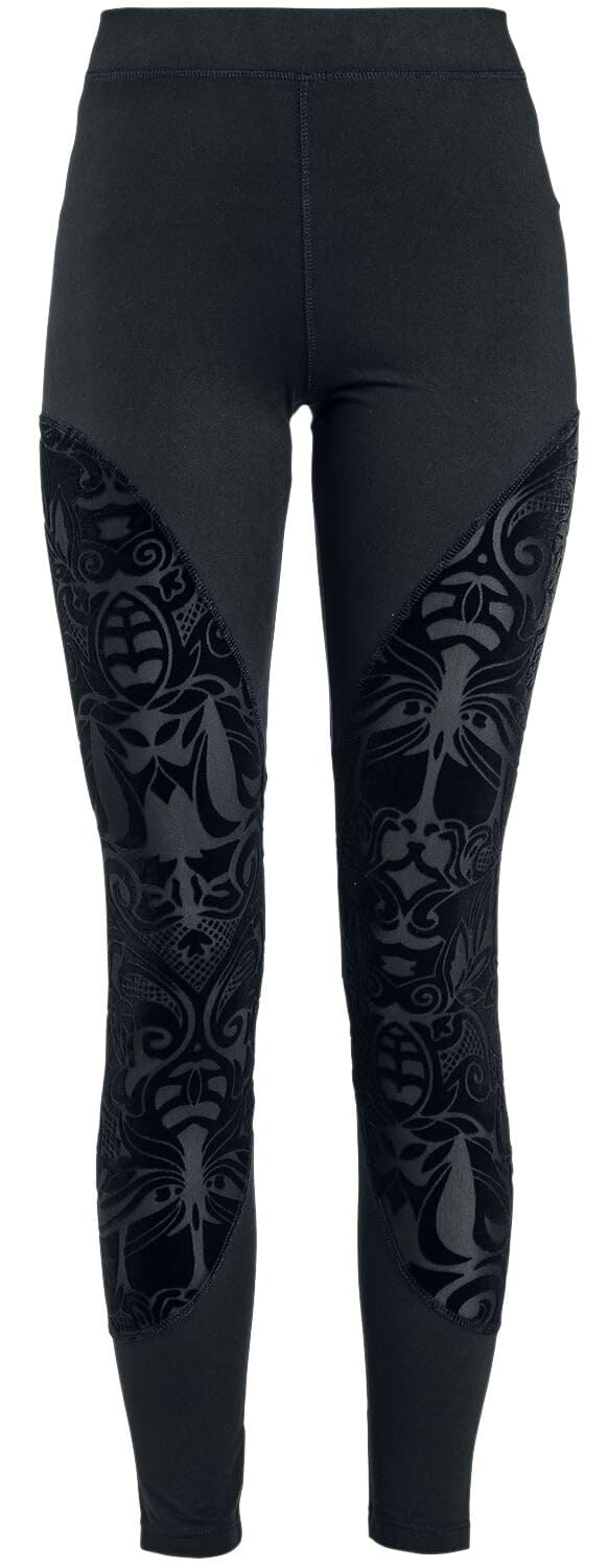 Gothicana by EMP Leggings Neri Floccati XXL Gothic