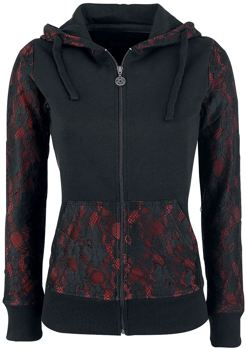 Gothicana by EMP giacca donna nera rossa con pizzo