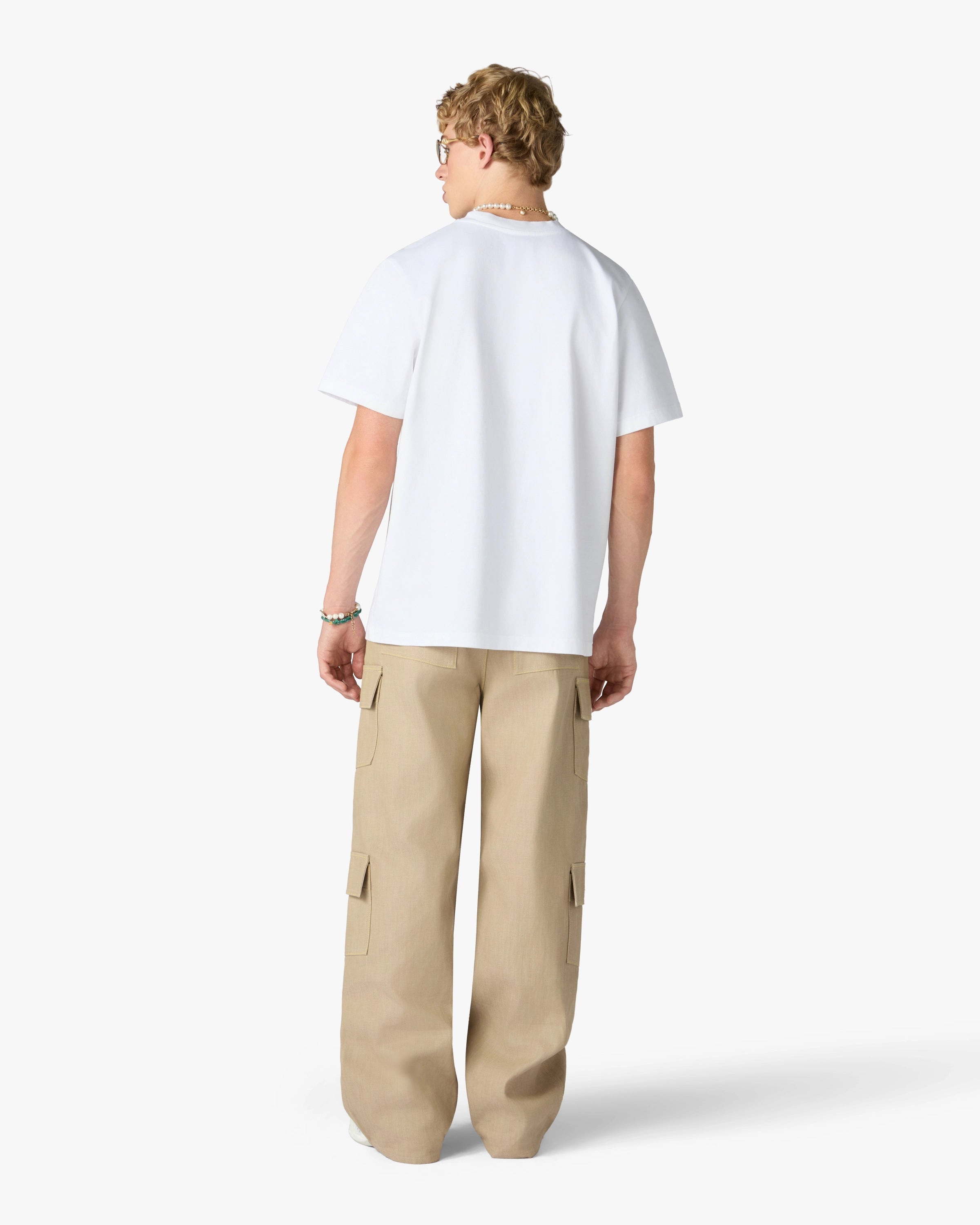 Casablanca Kaspia T-shirt Uomo Bianca cotone bio