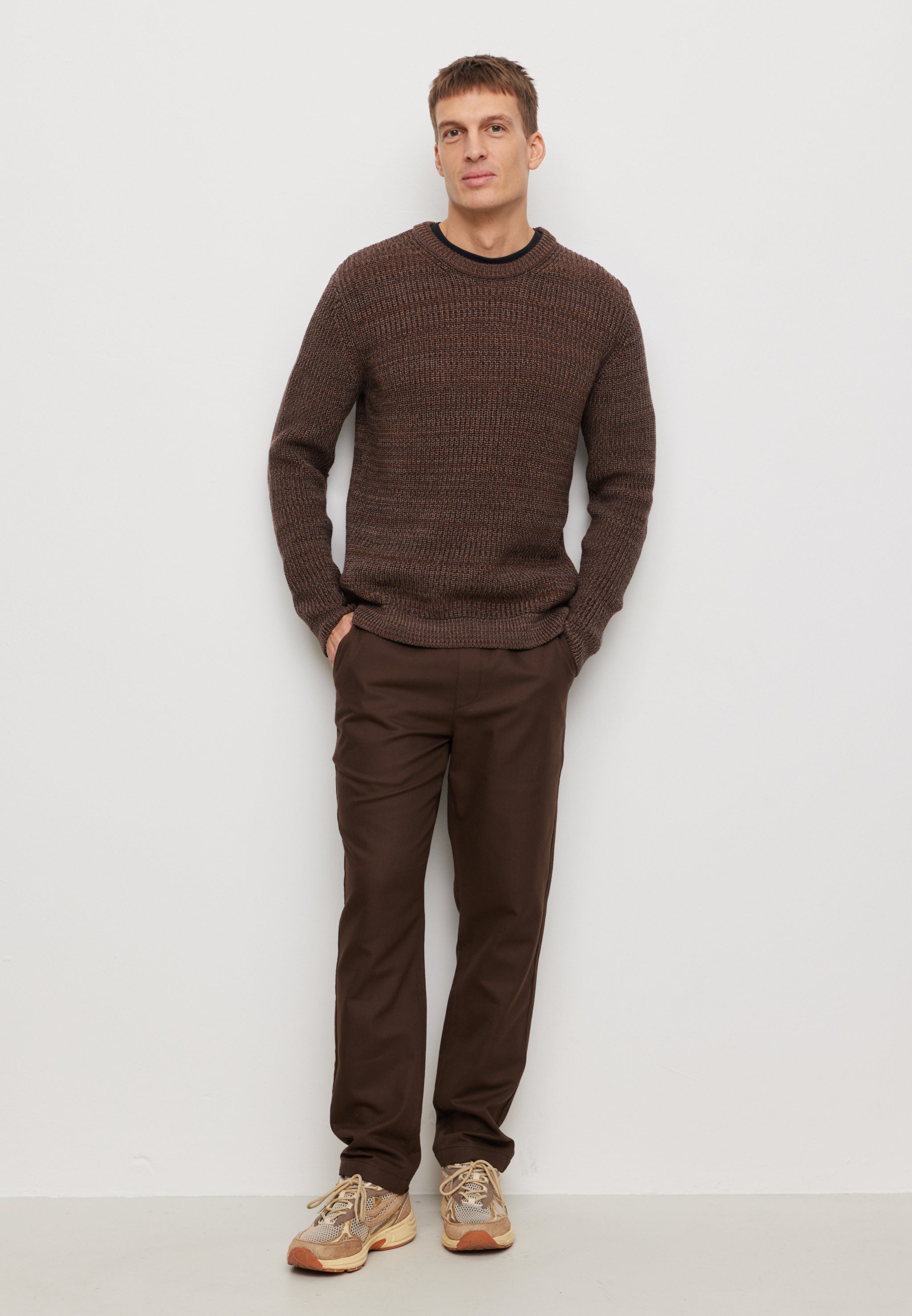 Recolution Cress maglione marrone cotone bio
