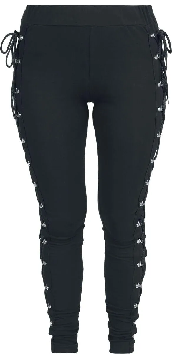 Gothicana by EMP leggings neri allacciatura taglia L