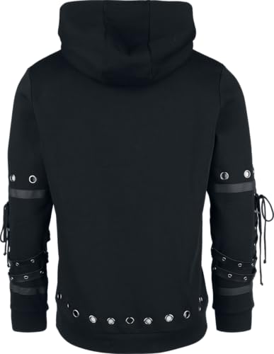 Gothicana by EMP Felpa Cappuccio Nera Borchie Uomo
