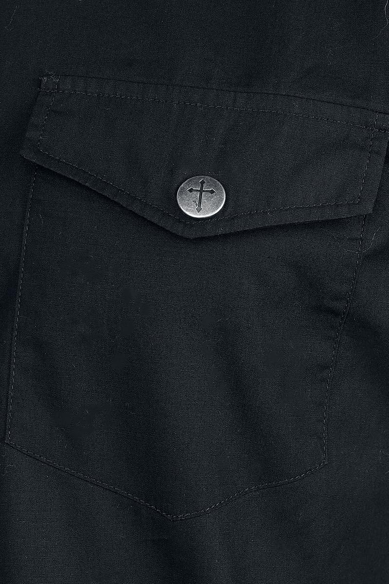Gothicana by EMP Camicia Nera Uomo maniche lunghe taglia L