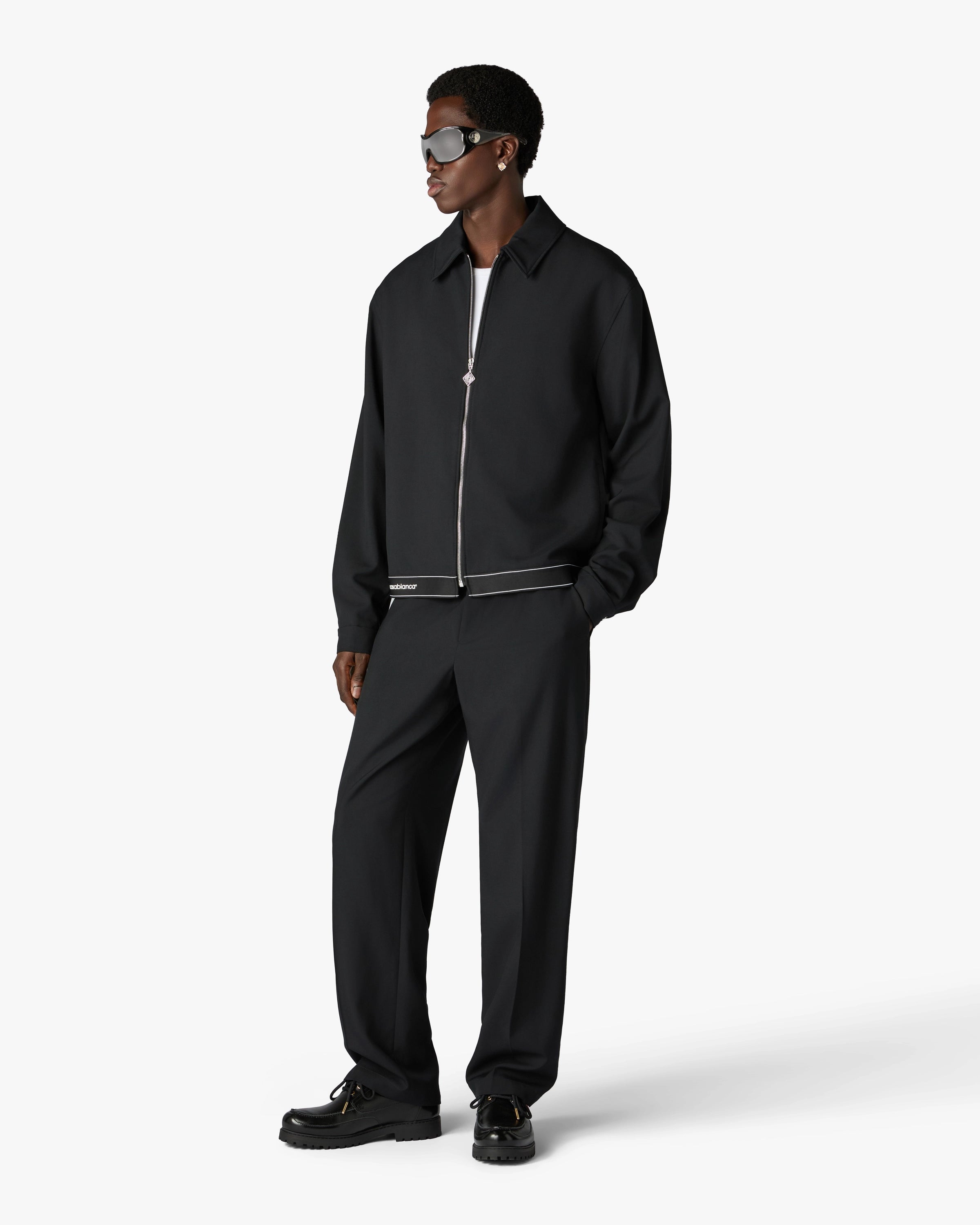Casablanca Sports pantaloni neri lana asciutti