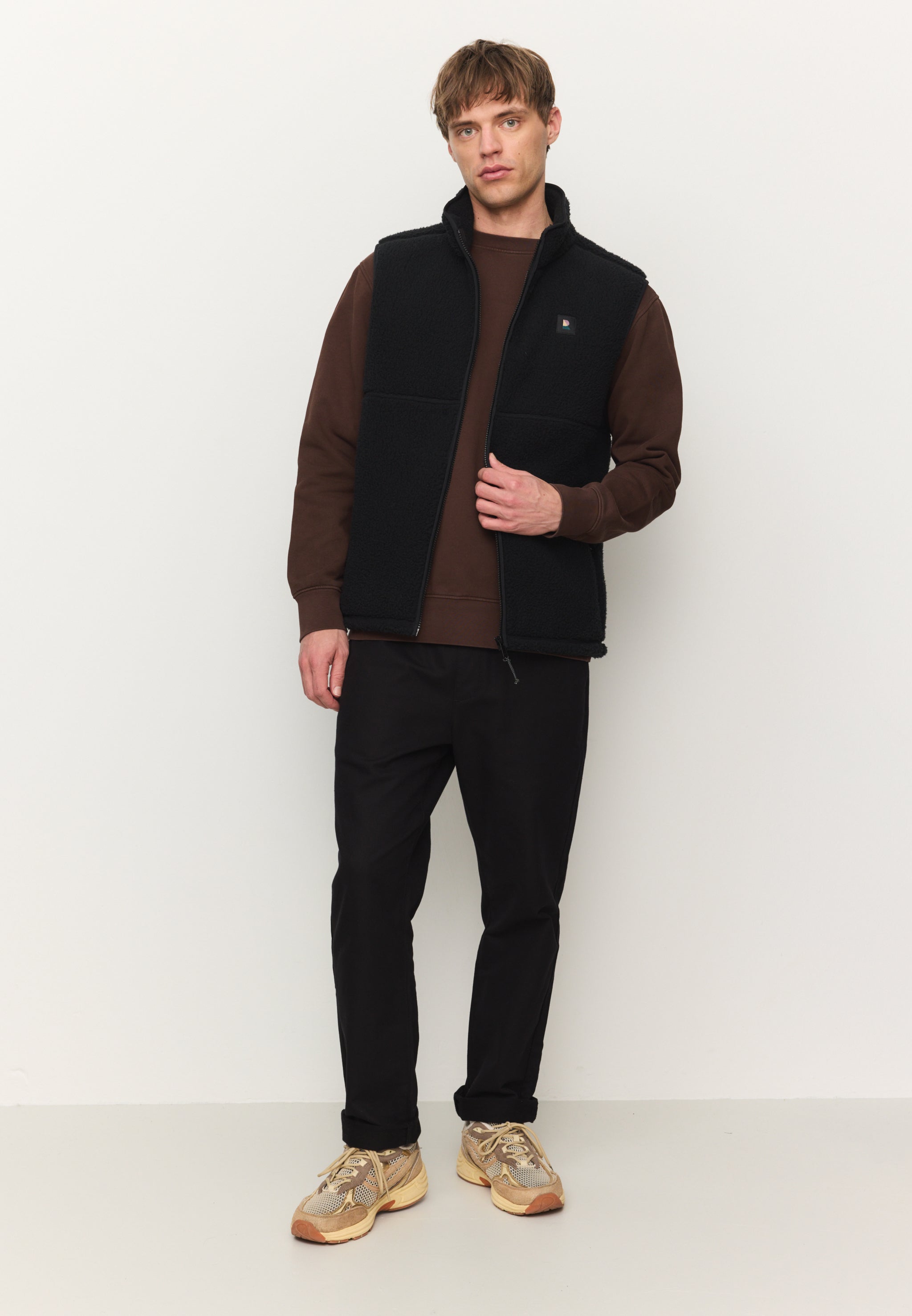 Recolution Teasel gilet nero pile riciclato
