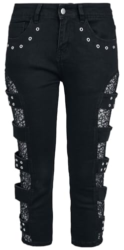 Gothicana by EMP pantaloncini 3/4 denim neri rete 30