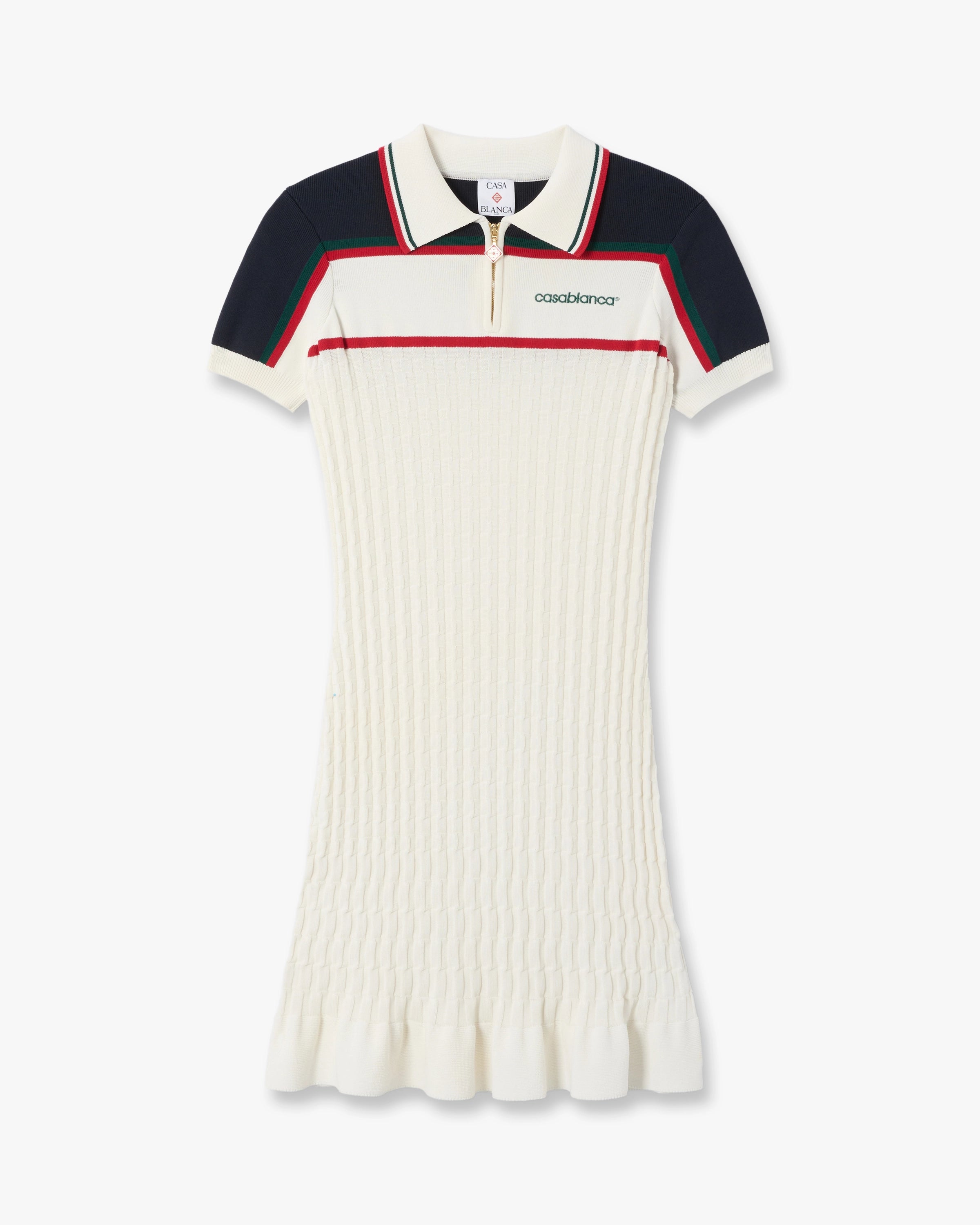 Casablanca Tennis abito donna crema navy maglia